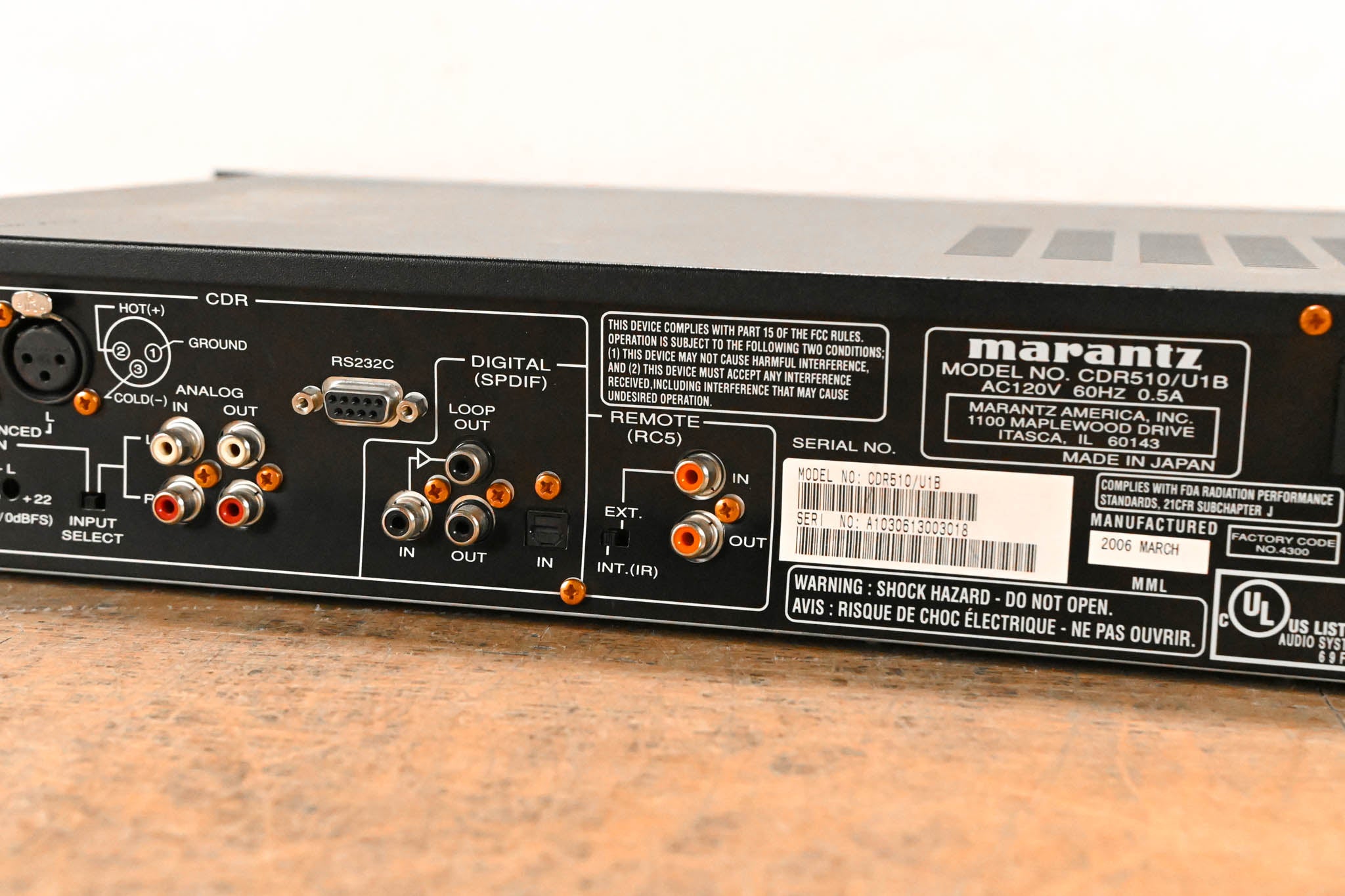 Marantz CDR510 CD Player / CD Recorder Combo Deck