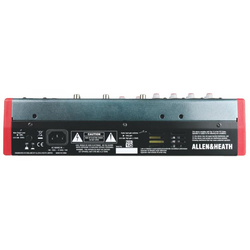 4 Mic/Line 2 with Active DI, 3 stereo line inputs (AH-ZED10FX)