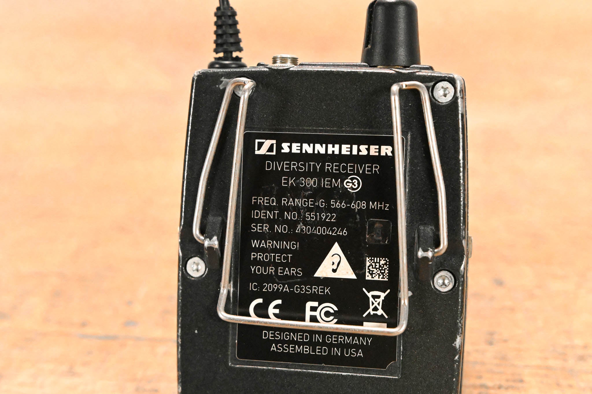 Sennheiser EK 300 IEM G3 Wireless Bodypack Receiver G Range: 566-608 MHz