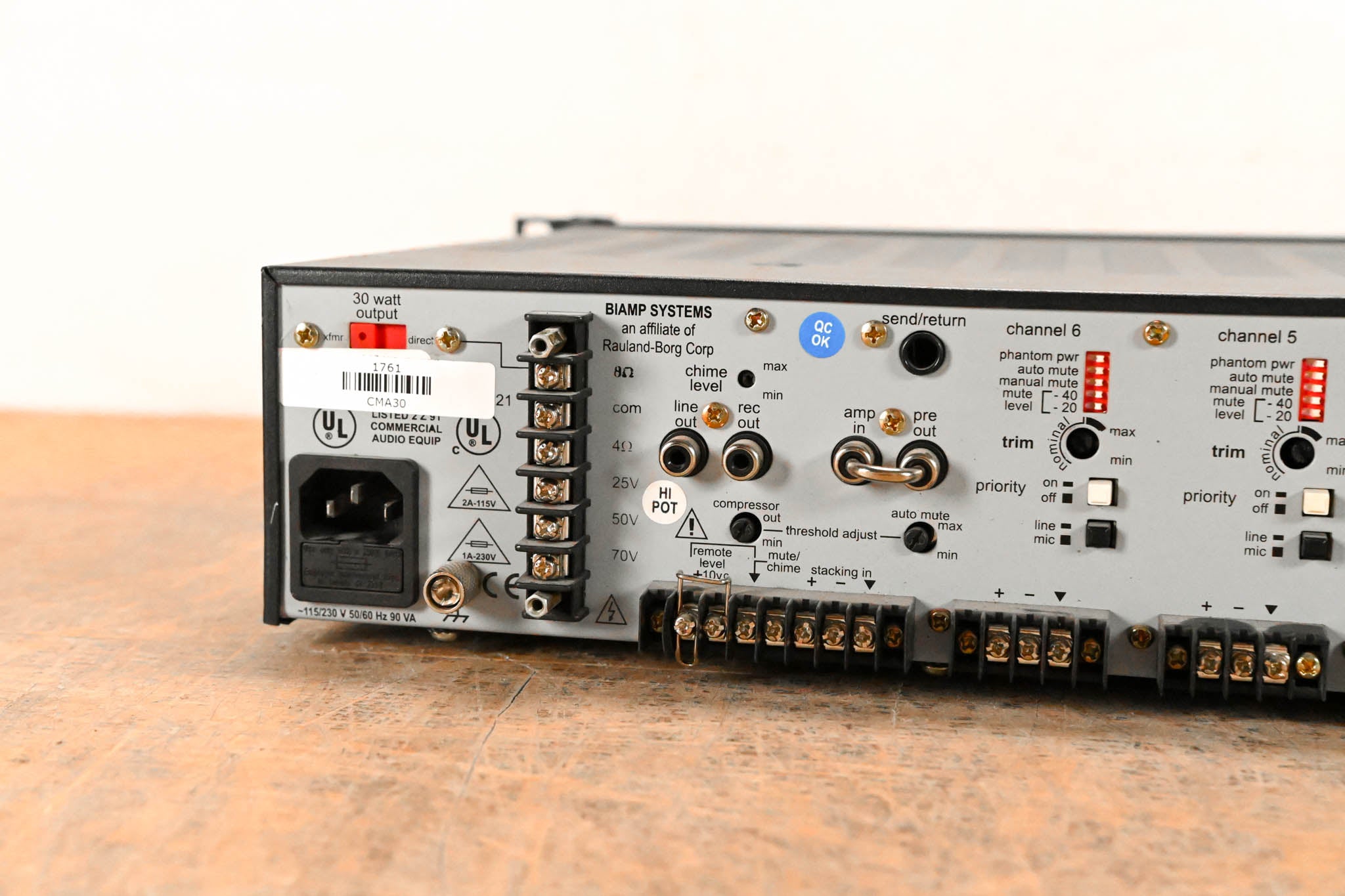 Biamp CMA30 Commercial Mixer/Amplifier