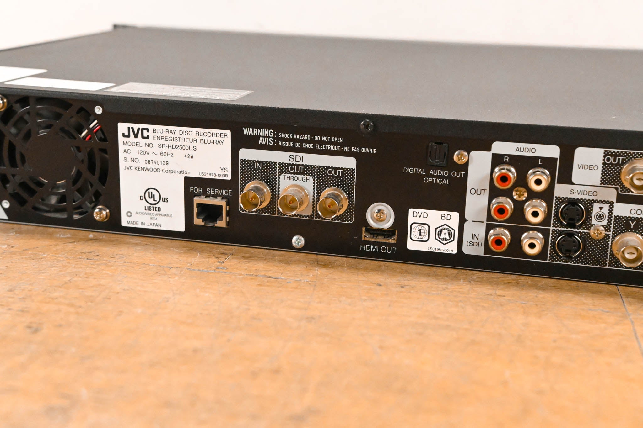 JVC SR-HD2500US Blu-Ray Disc & HDD Recorder with HD-SDI