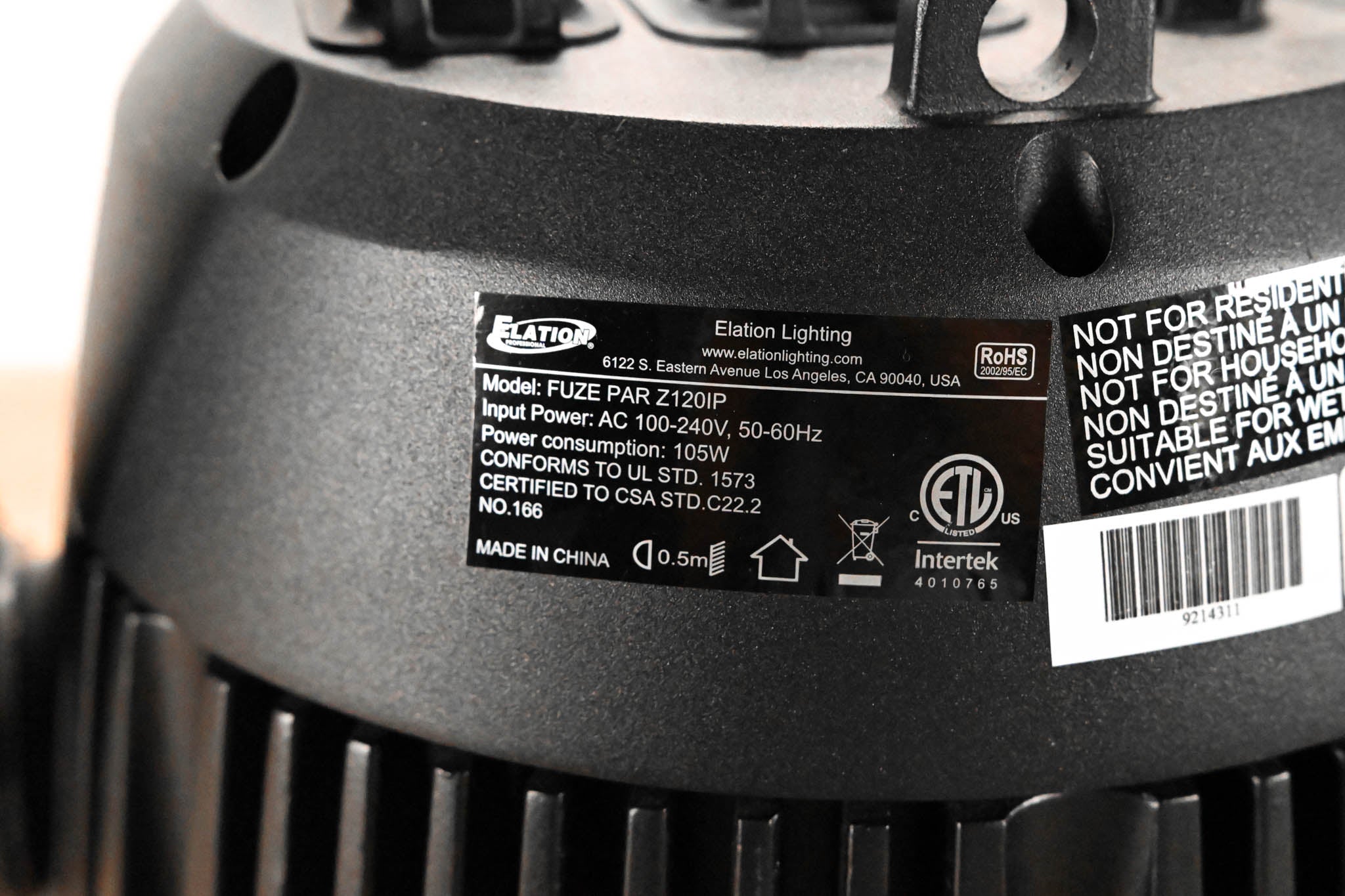 Elation Fuze Par Z120 IP 120W RGBW LED Par with Zoom (NO POWER SUPPLY)