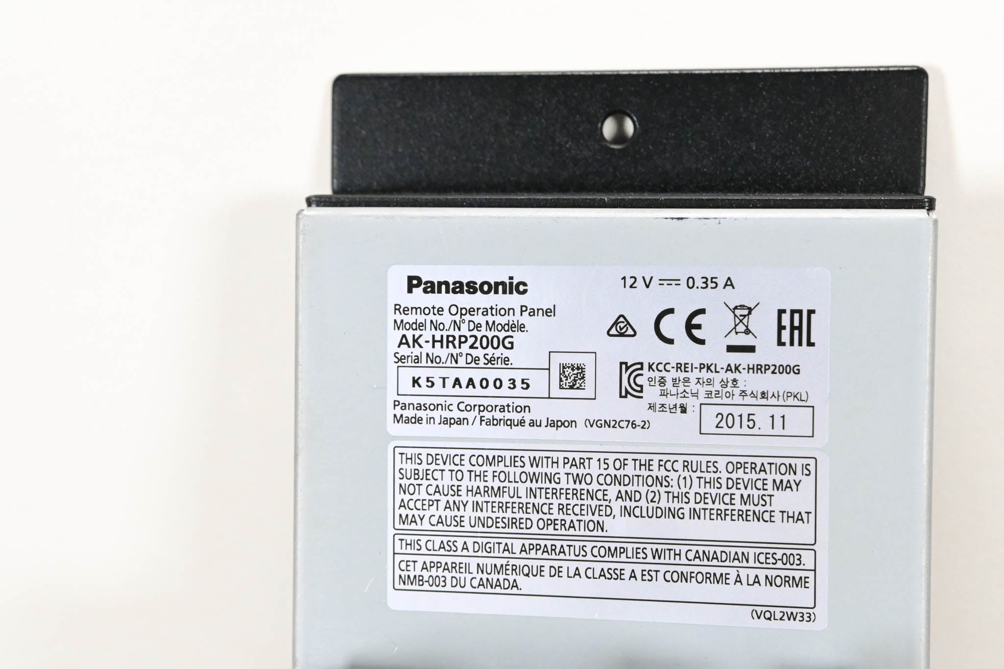 Panasonic AK-HRP200G Remote Operation Panel