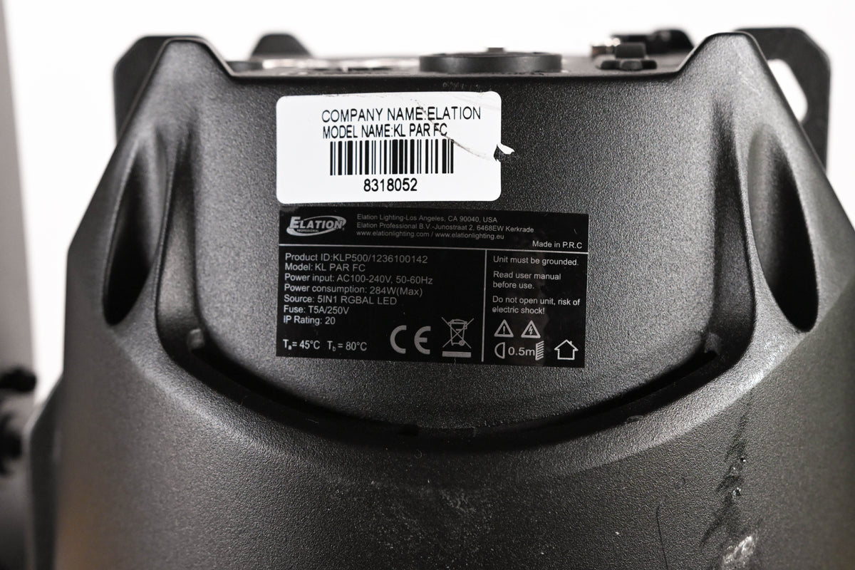 Elation KL PAR FC 280W RGBMA LED Par Wash Light - Black (NO POWER CABLE)