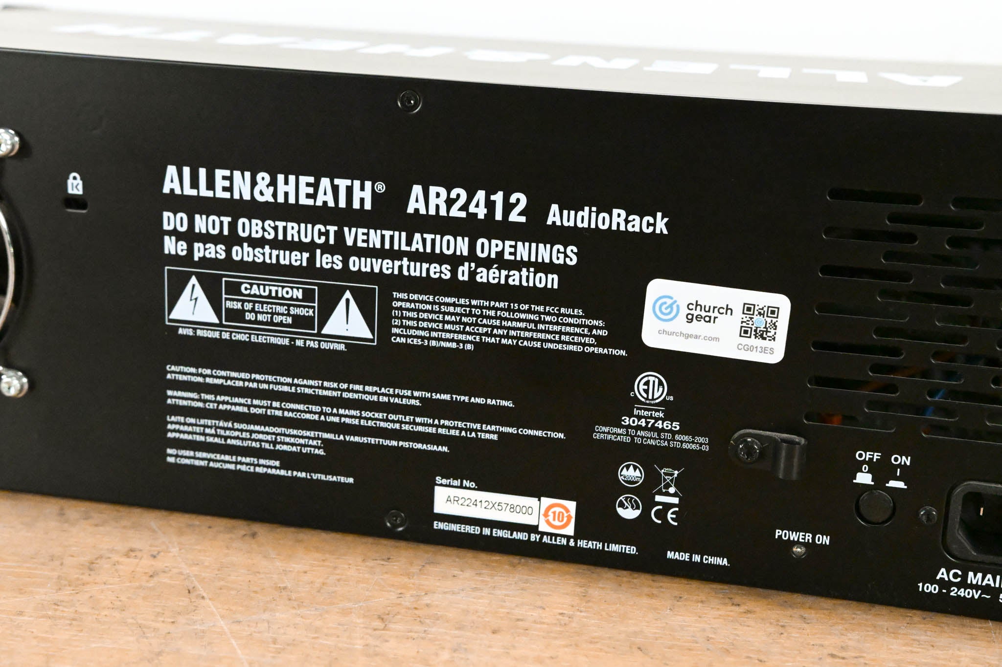 Allen & Heath AR2412 24x12 AudioRack for Qu, Avantis, and SQ Mixers