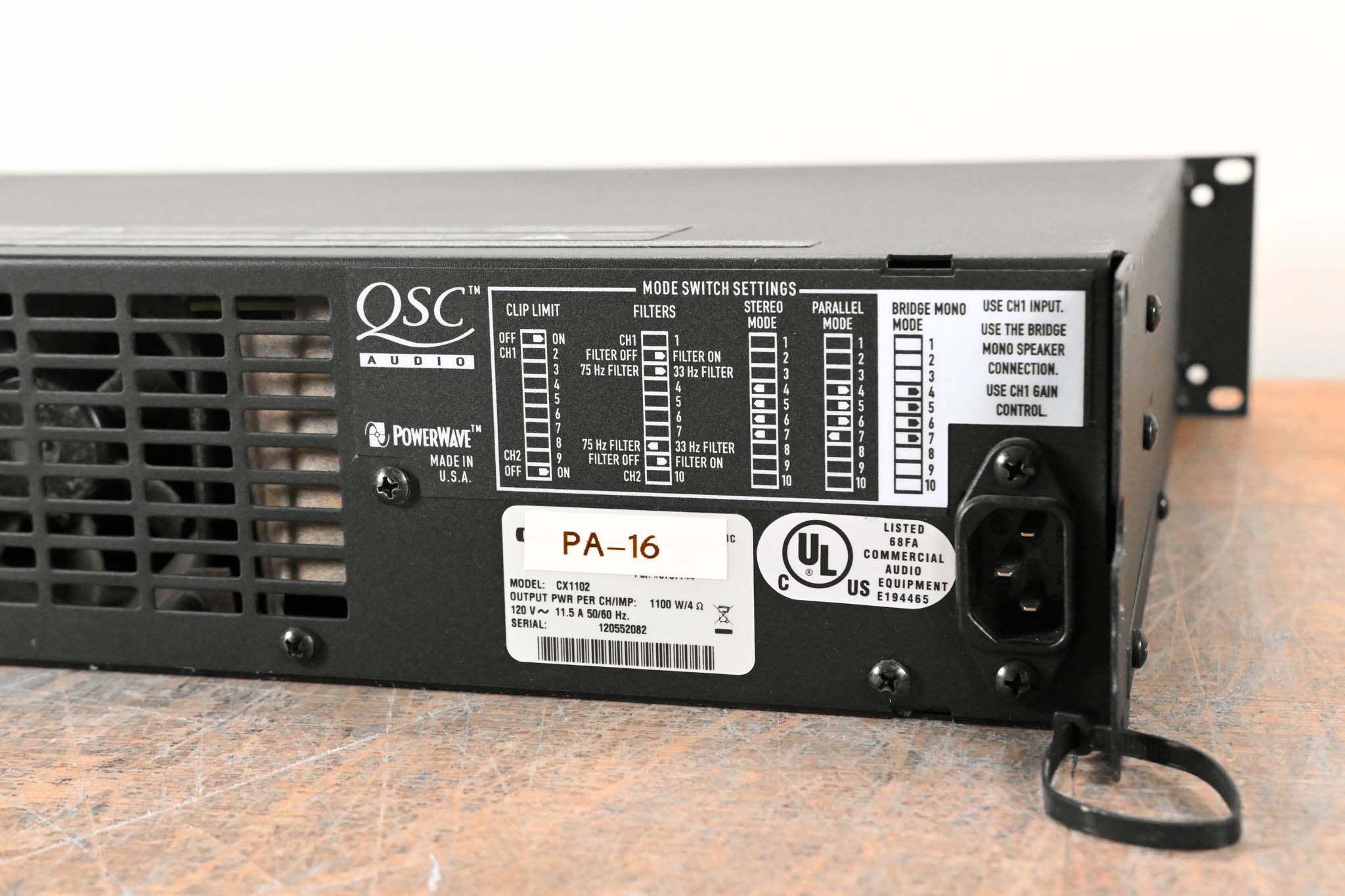 QSC CX1102 700W 2-Channel Power Amplifier