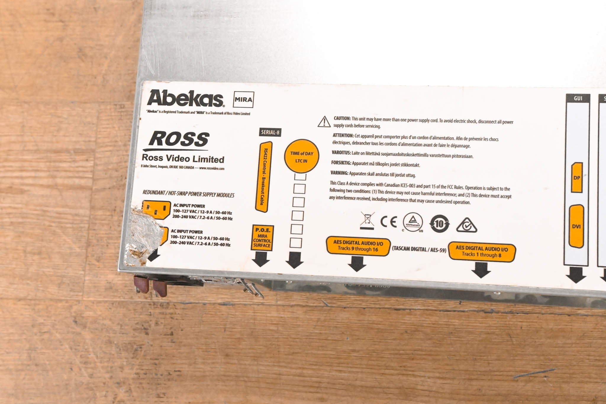 Ross Abekas Mira Replay System w/ 12× 600GB SAS HDDs