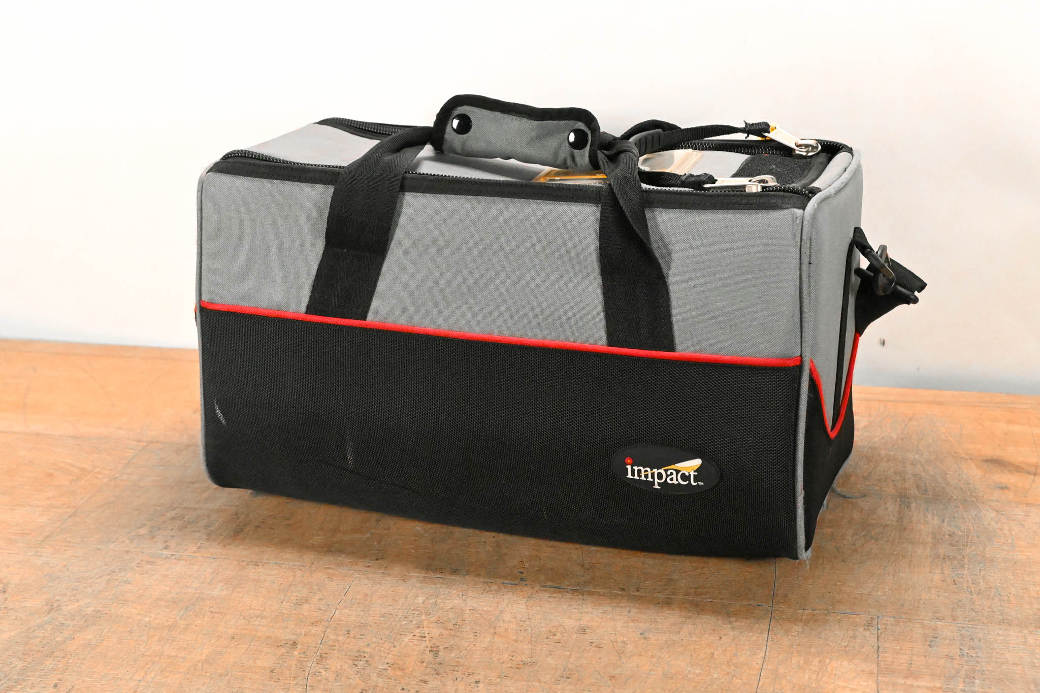 Impact Camera Bag Gray/Black with Red Trim (15" × 9" × 10")