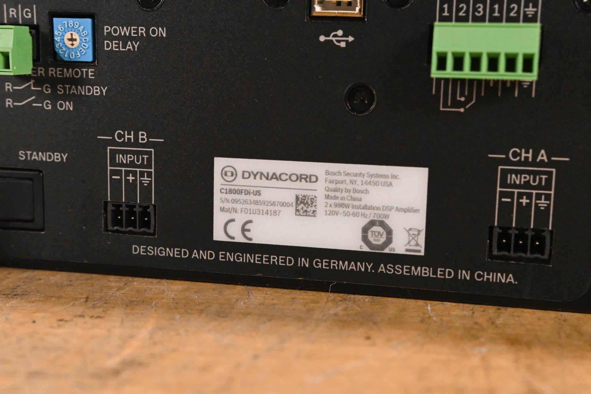 Dynacord C1800FDi 2-Channel 950W Power Amplifier with DSP