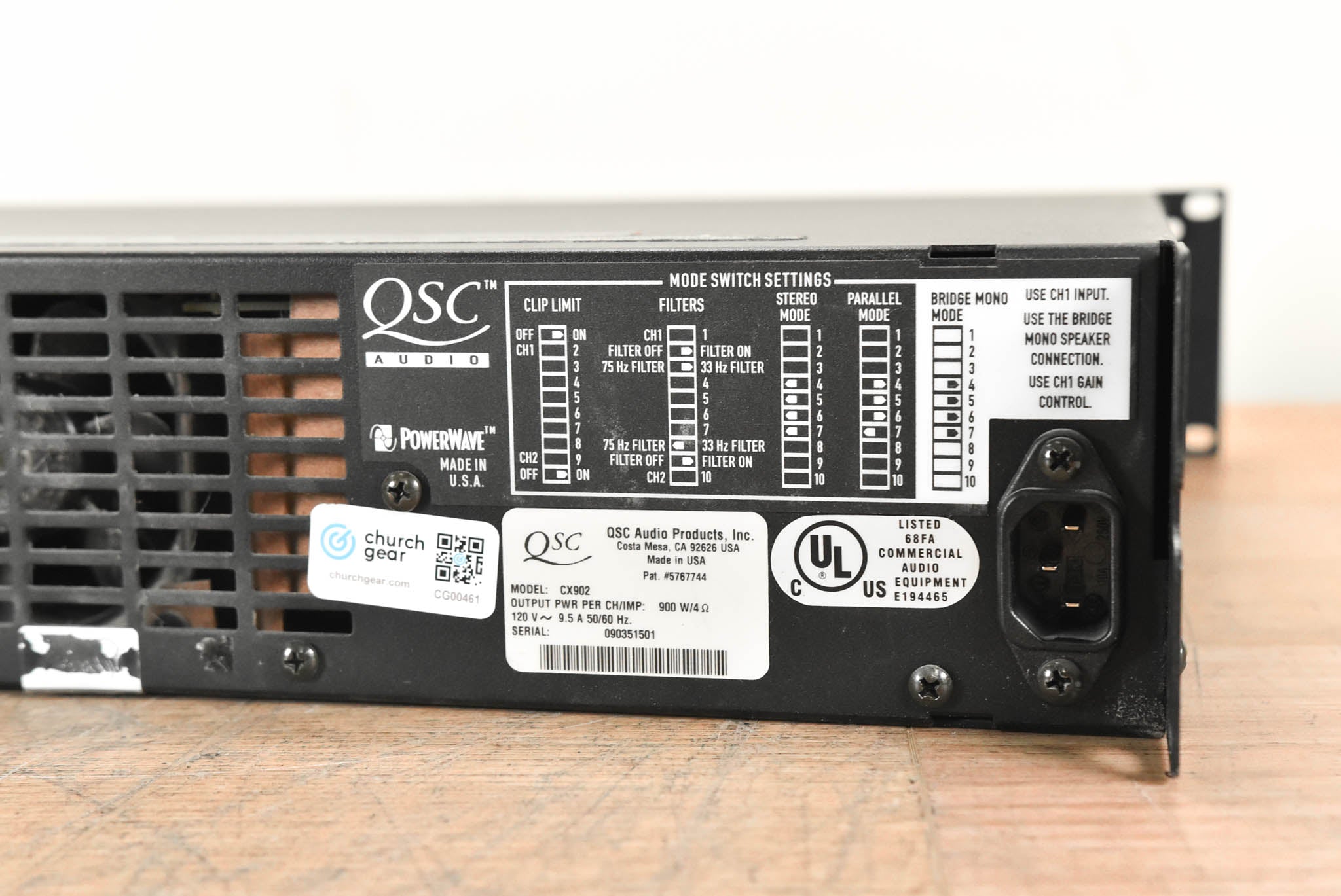 QSC CX902 2-Channel Power Amplifier