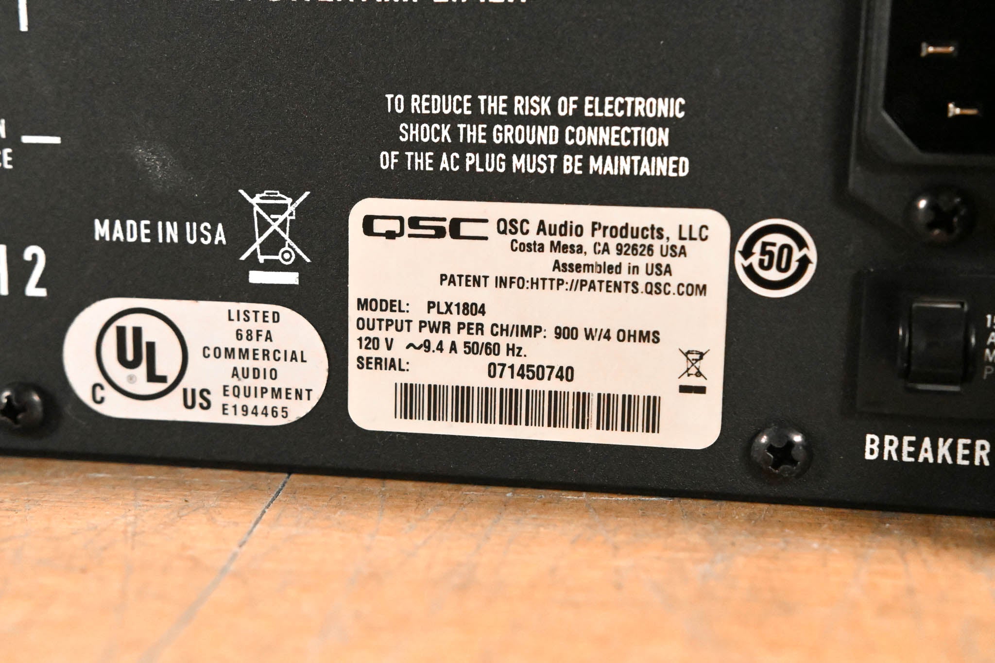 QSC PLX1804 2-Channel Power Amplifier