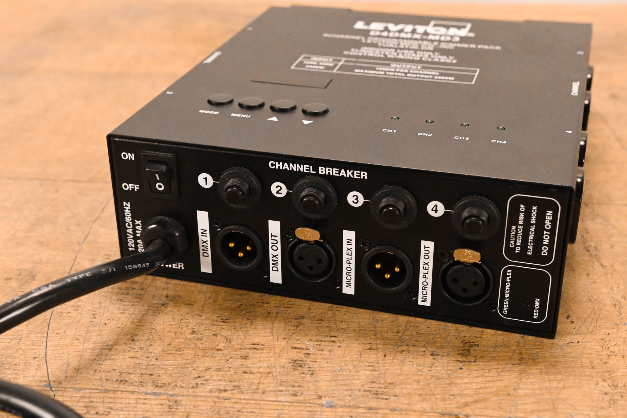 Leviton D4DMX-MD3 4-Channel Programmable Dimmer Pack