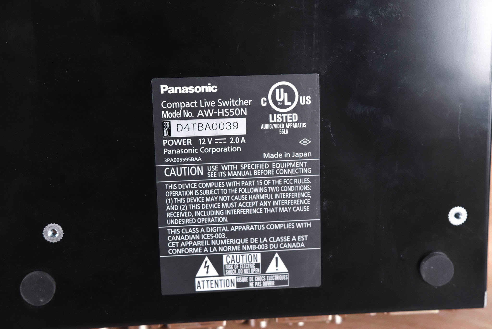 Panasonic AW-HS50 Compact HD/SD Live Video Switcher (NO POWER