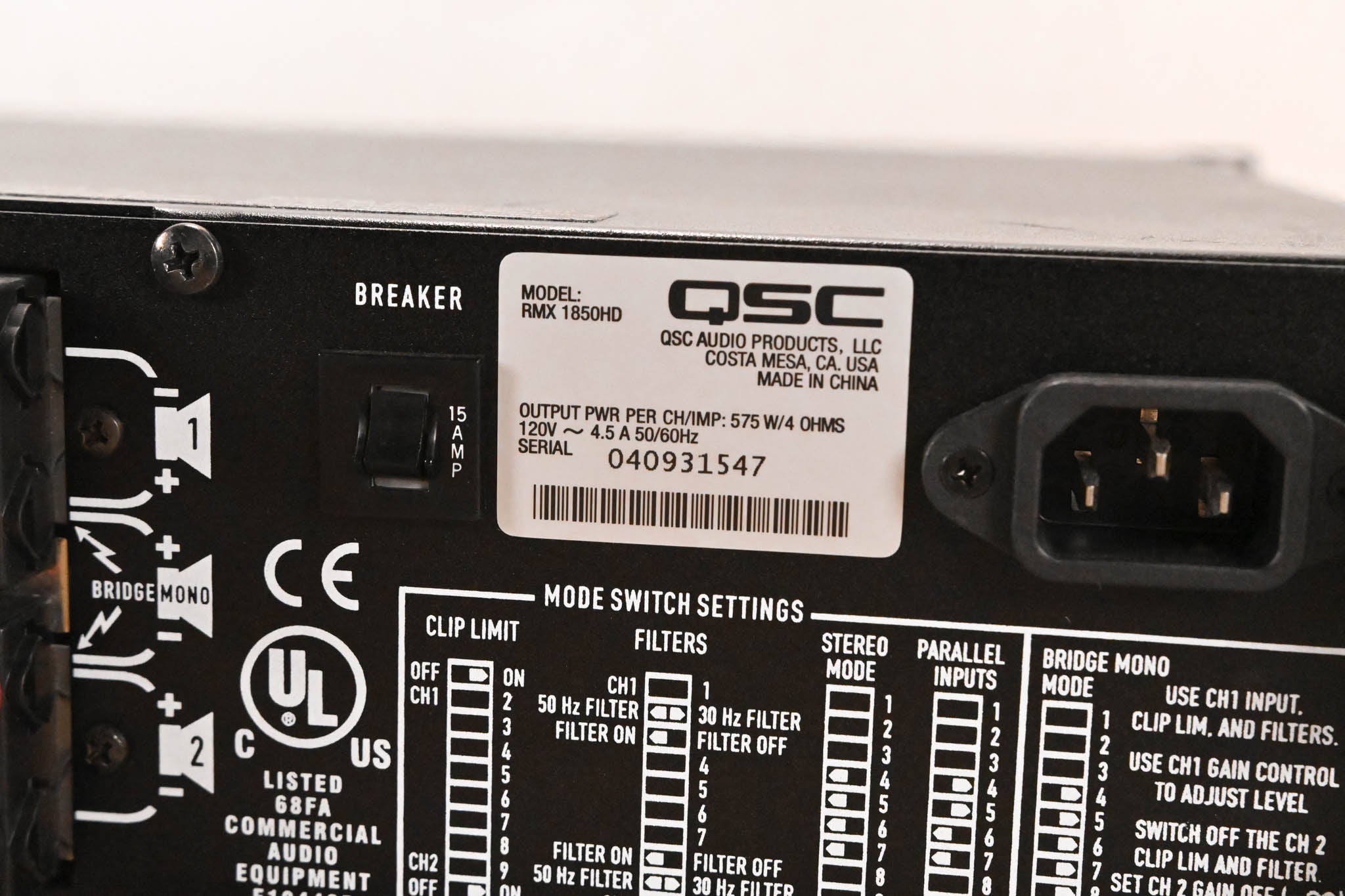 QSC RMX1850HD 2-Channel Power Amplifier