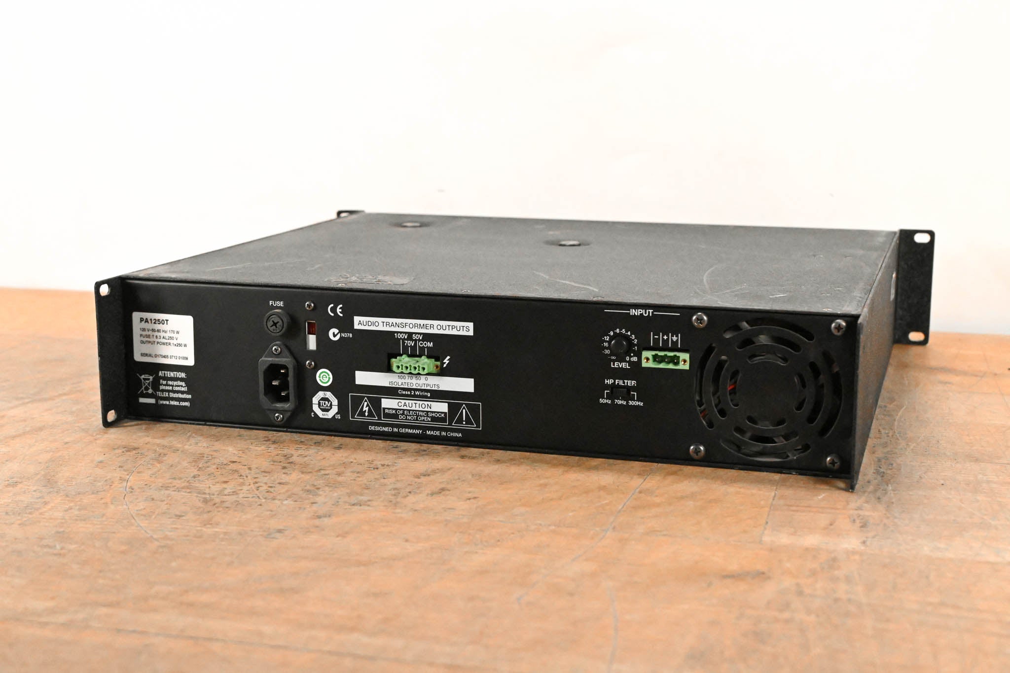 Electro-Voice (EV) PA1250T Single‑Channel 250W Power Amplifier