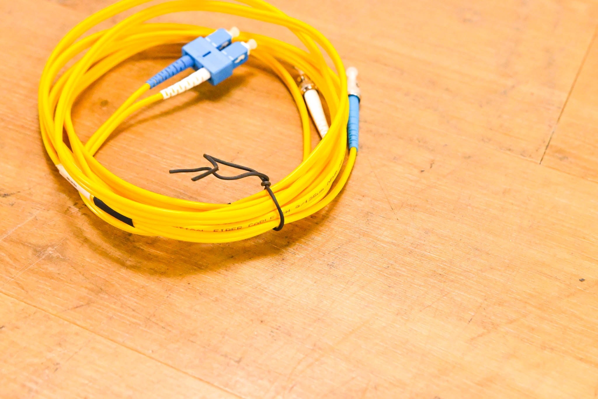 Unbranded SC-ST Duplex Single Mode Fiber Optic Patch Cable - 10'