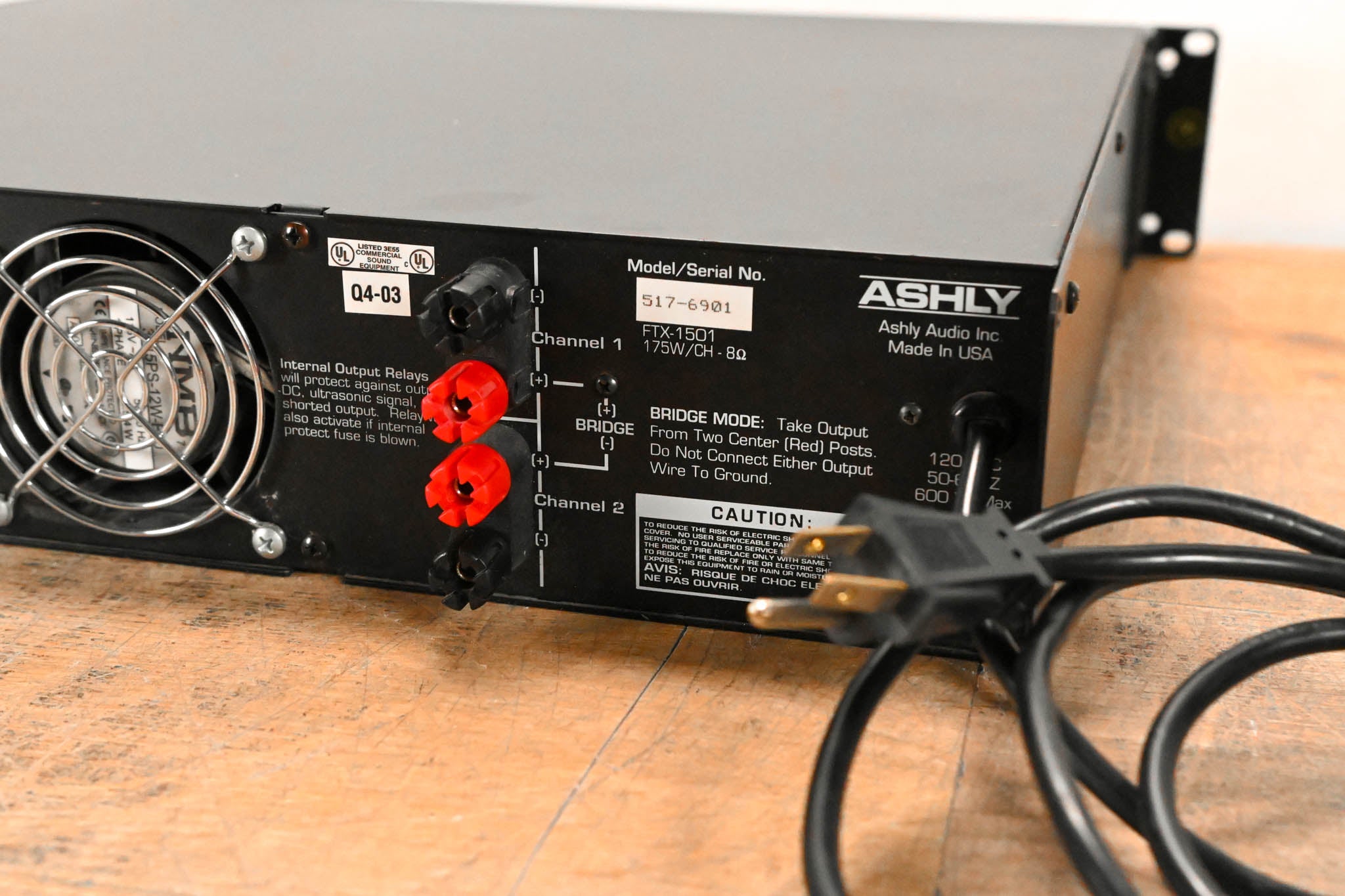 Ashly FTX-1501 FTX Series III Stereo MOSFET Power Amplifier