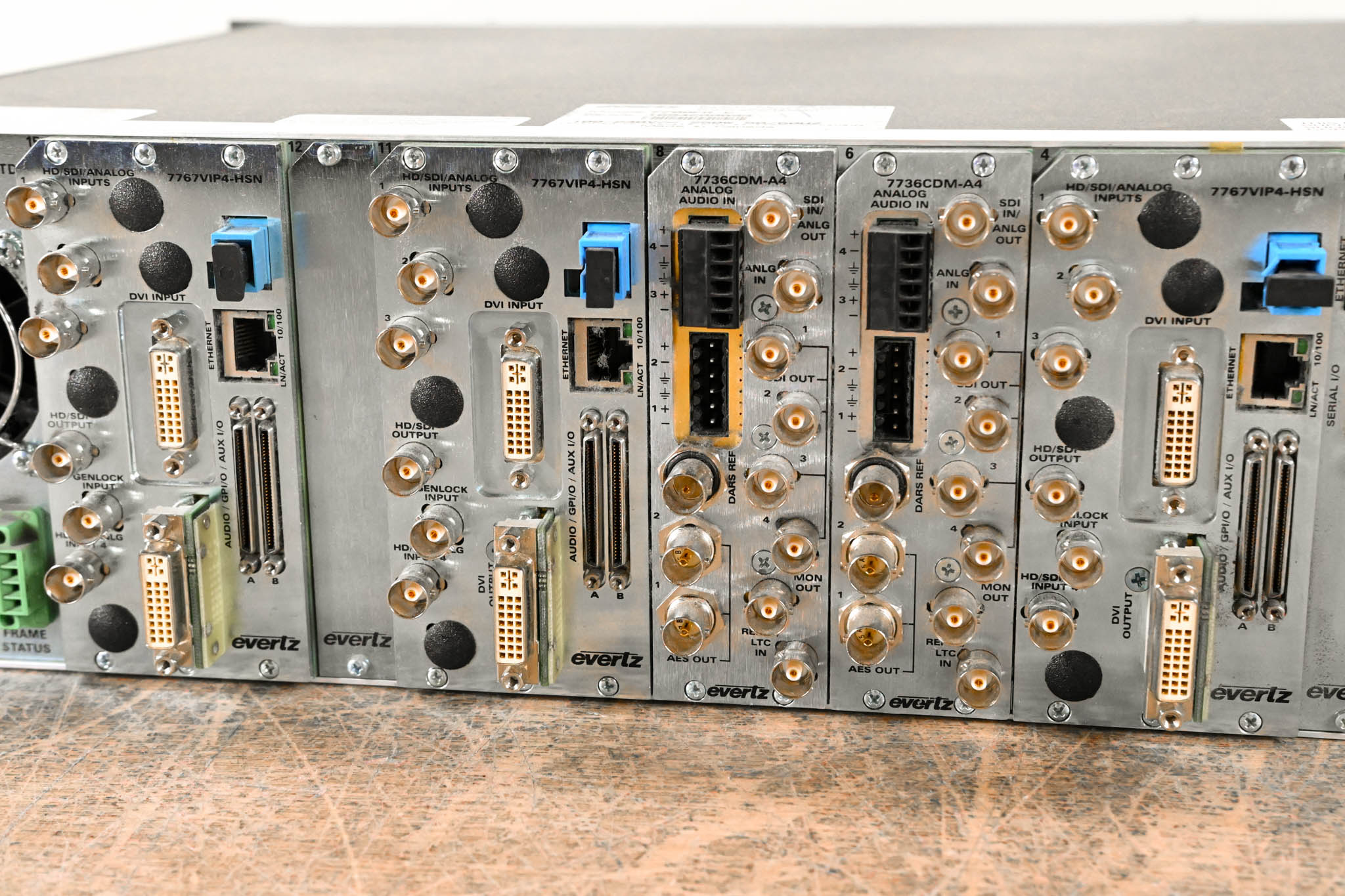 Evertz 7700FR-C Multiframe Chassis with Cards CG00423