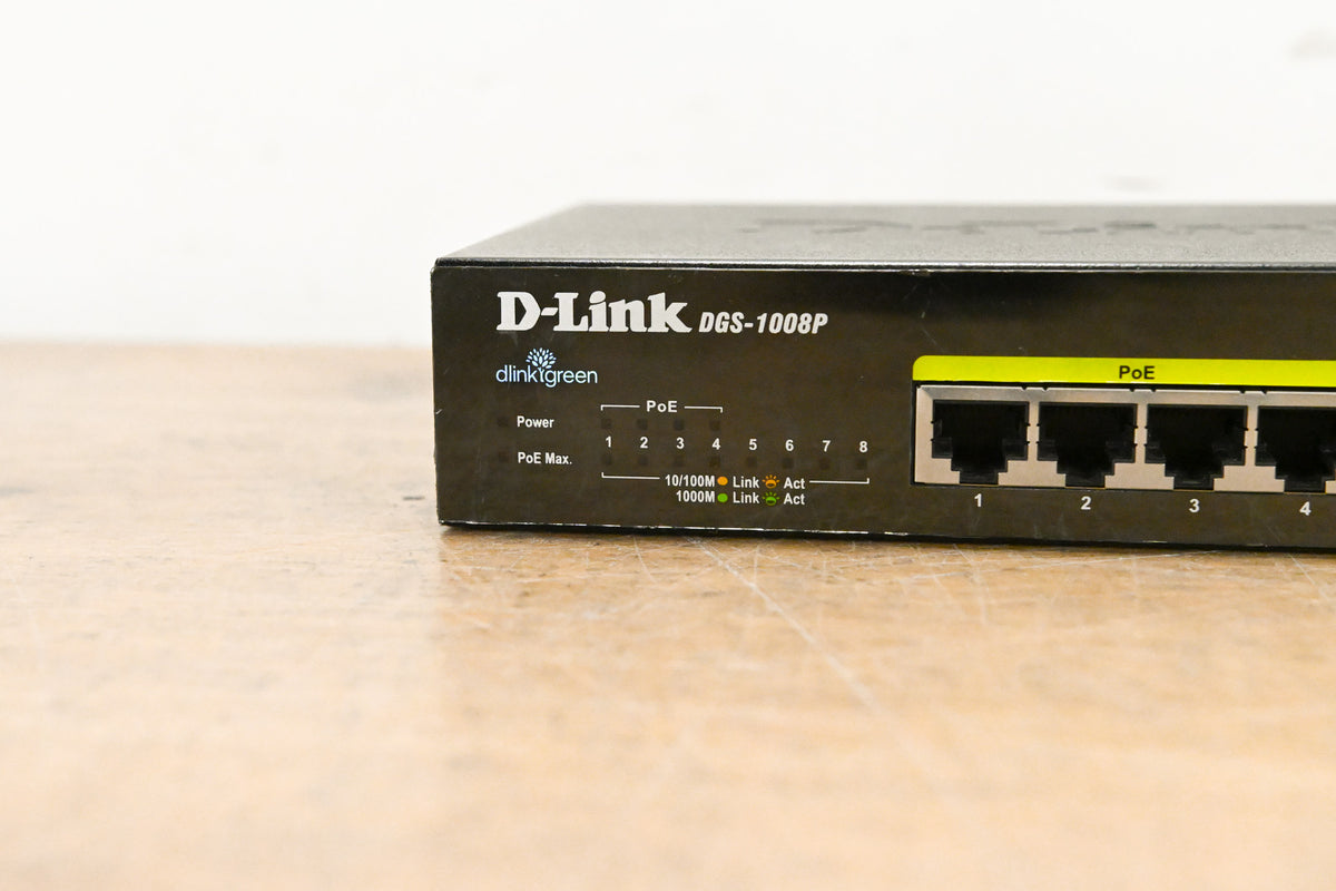 D-Link DGS-1008P 8-Port Gigabit Unmanaged PoE Switch (NO POWER SUPPLY)