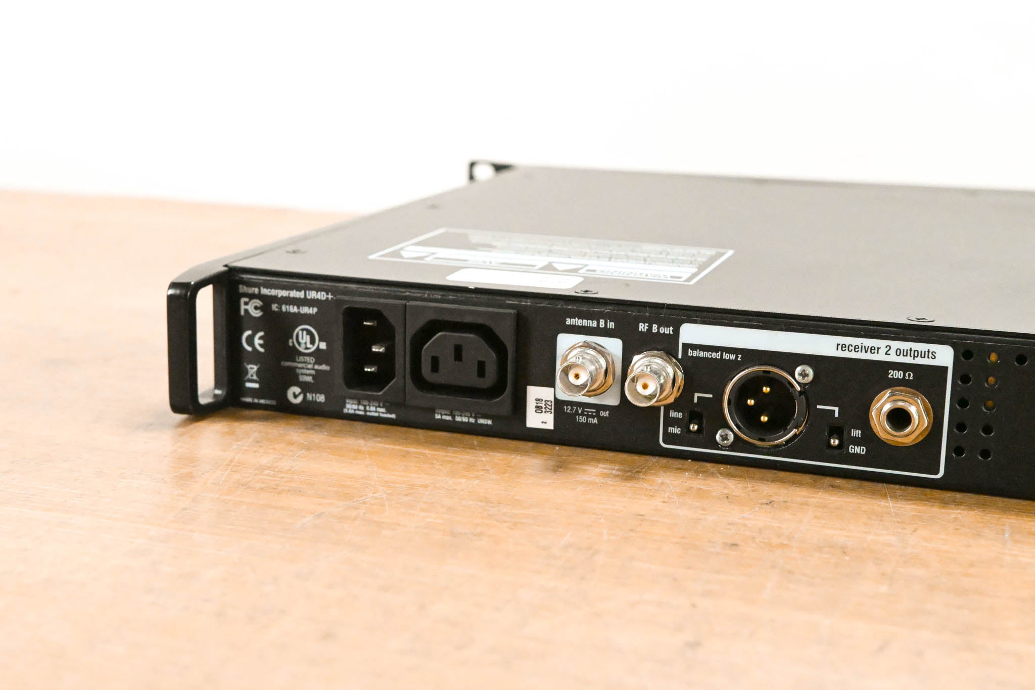 Shure UR4D+ Dual-Channel UHF Wireless Receiver - H4 Band: 518-578 MHz
