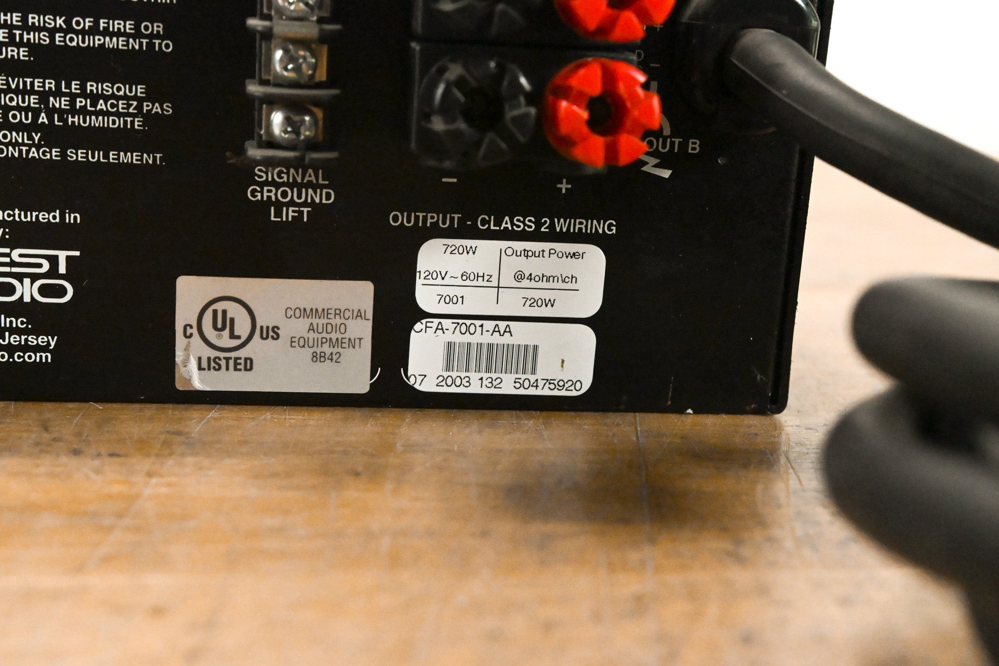 Crest Audio 7001 2-Channel Power Amplifier