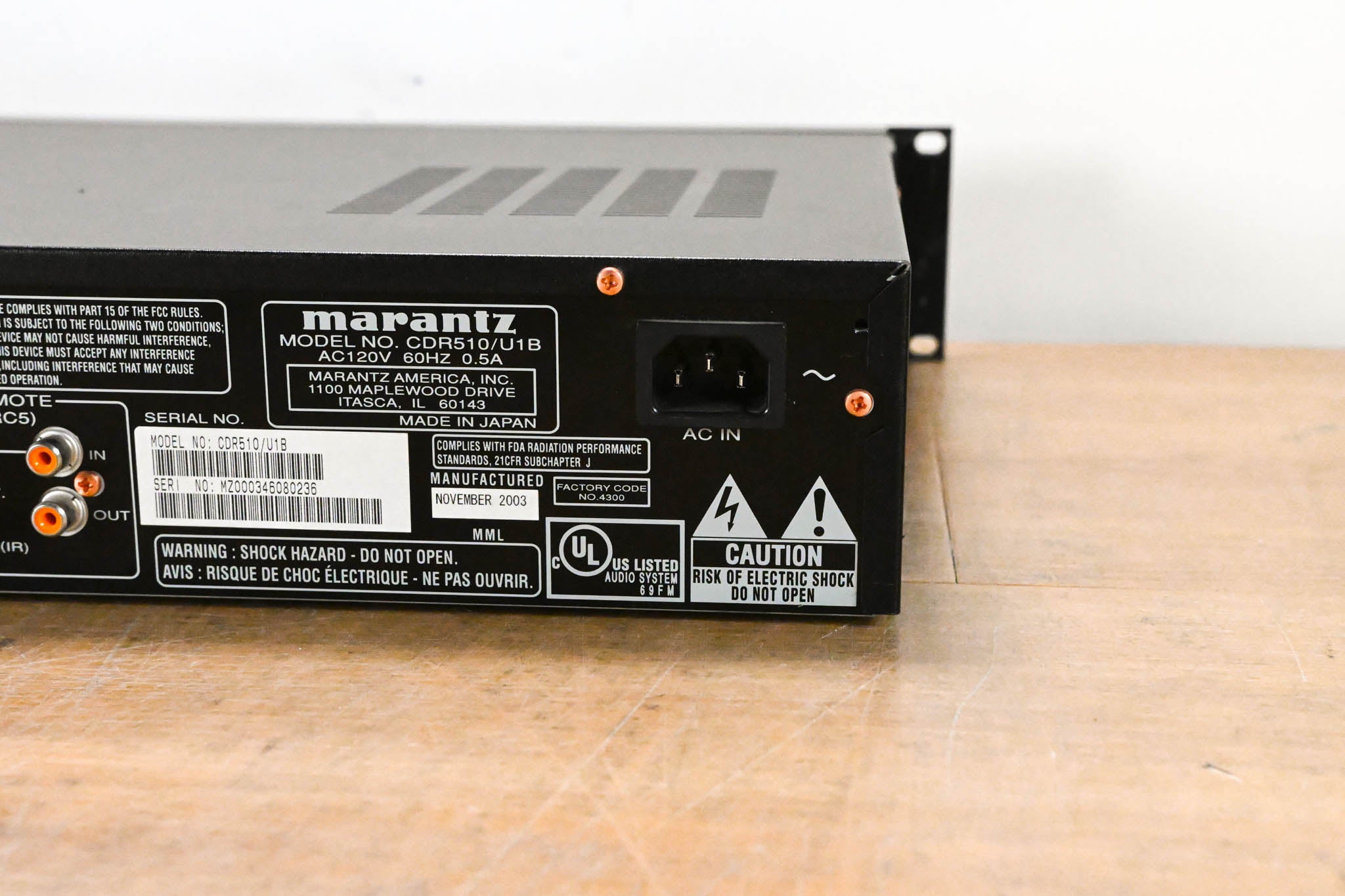 Marantz CDR510 CD Player / CD Recorder Combo Deck