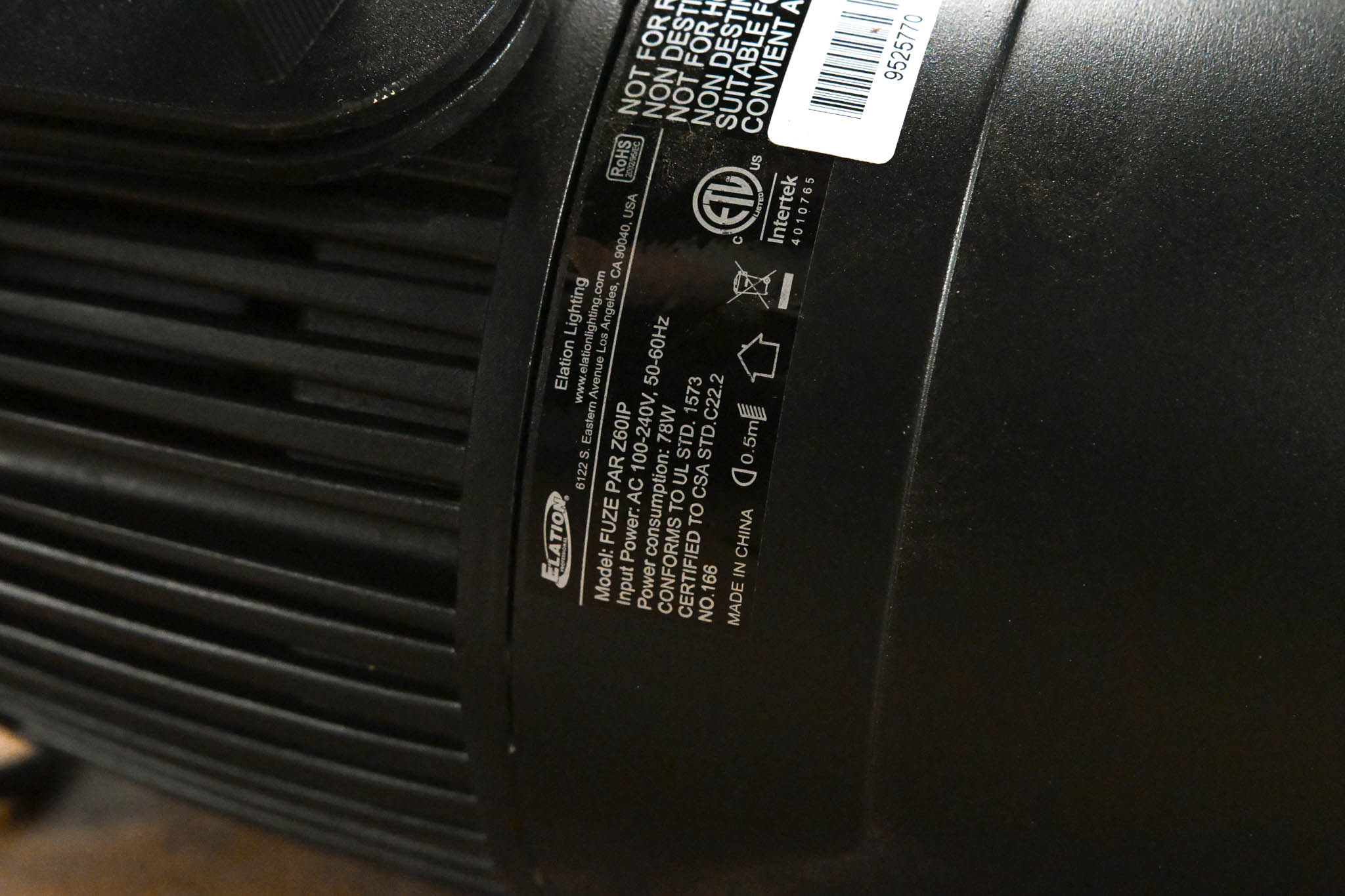 Elation FUZE PAR Z60 IP 60W RGBW LED Par with Zoom (NO POWER CABLE)