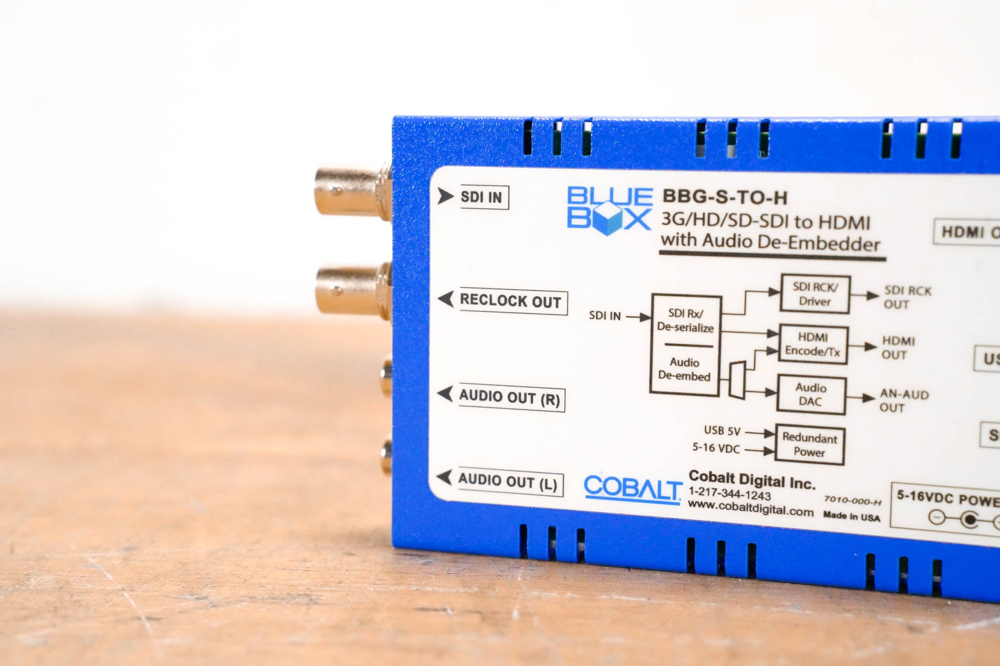 Cobalt BBG-S-TO-H 3G/HD/SD-SDI to HDMI w/ Audio De-Embedder (NO PSU)