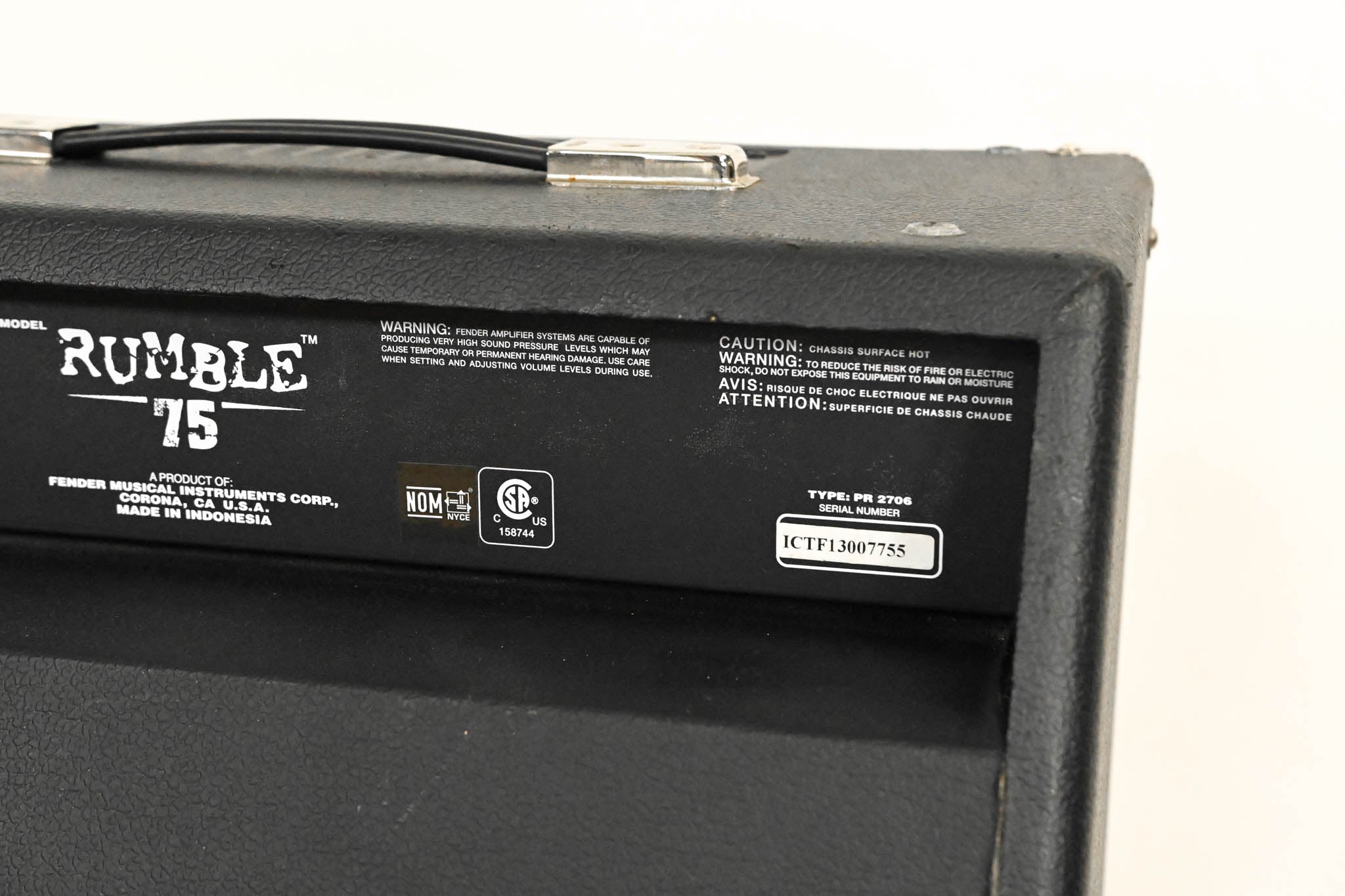 Fender Rumble 75 75W 1x12" Bass Combo Amplifier