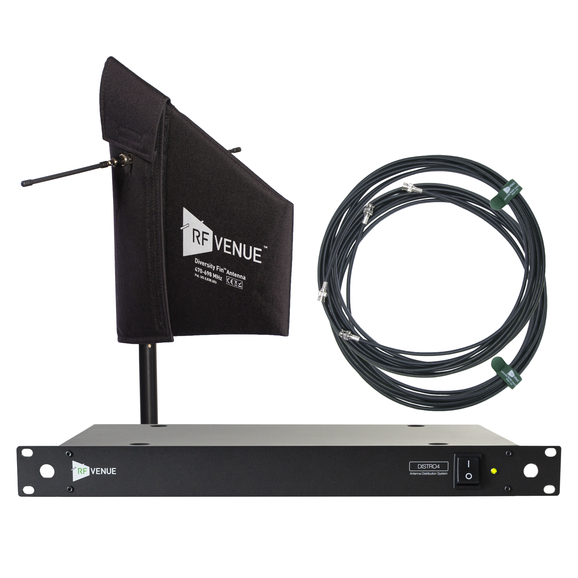 4 Channel Wireless Microphone Upgrade Pack with Diversity Fin Antenna