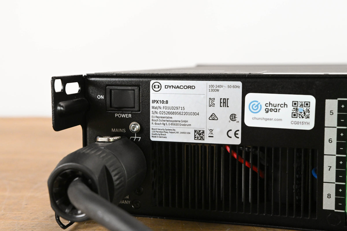 Dynacord IPX10:8 8 x 1250W 8-Channel Installation DSP Amplifier