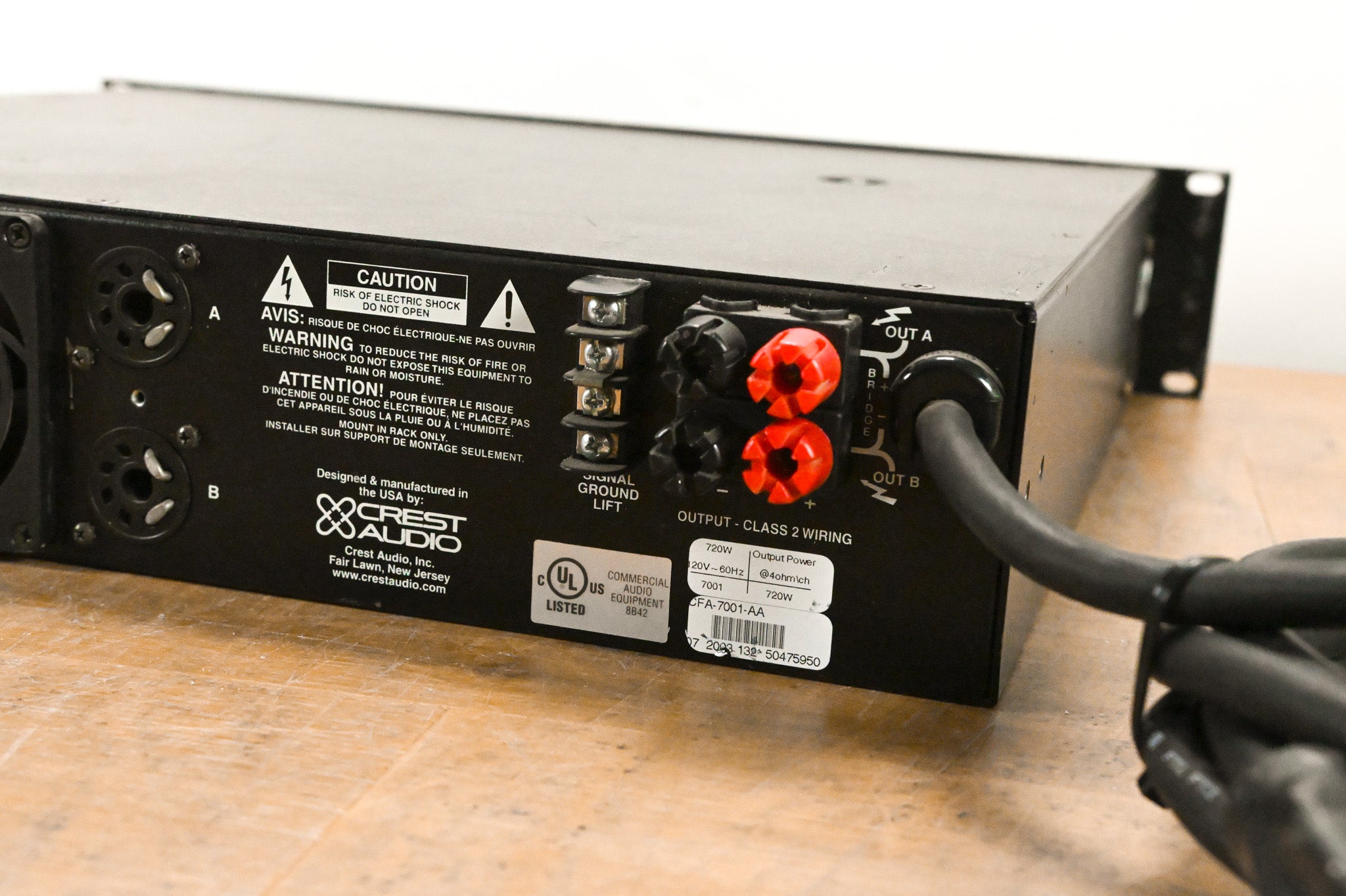Crest Audio 7001 2-Channel Power Amplifier