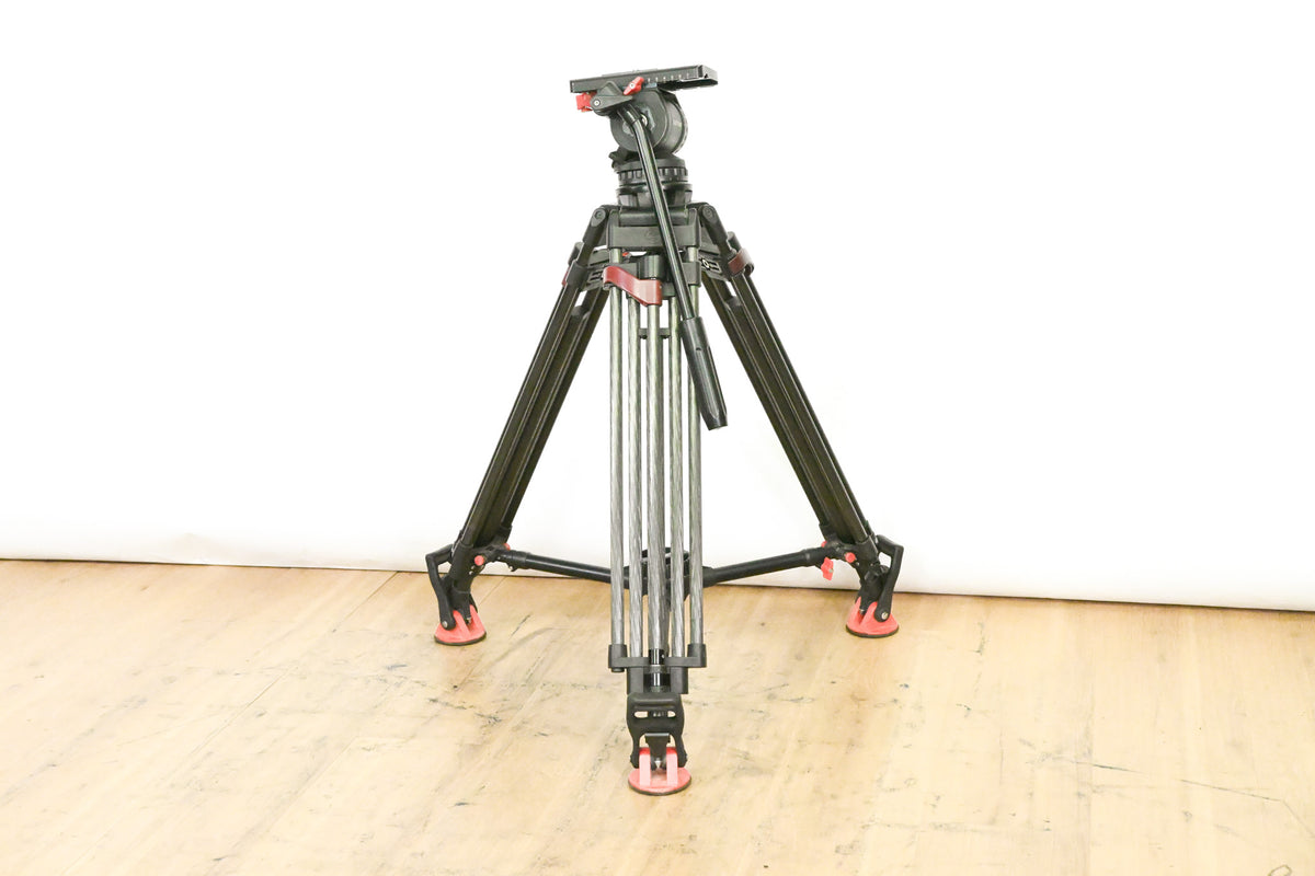 Sachtler DV-12 Fluid Head w/ Speed Lock CF Tripod & Mid-Level Spreader