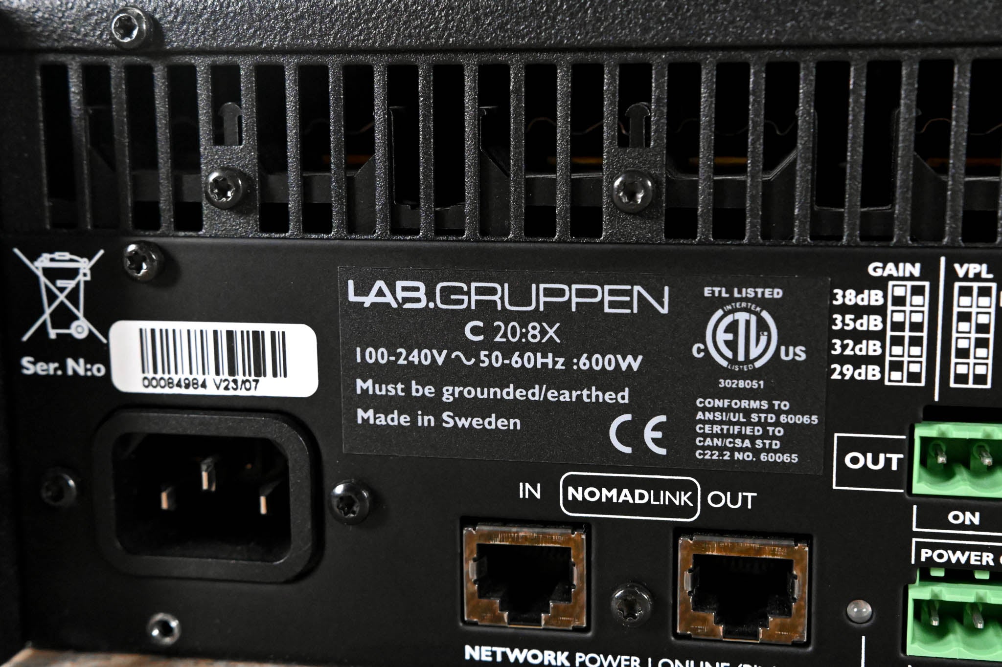 Lab Gruppen C 20:8X 2000W 8-Channel Power Amplifier