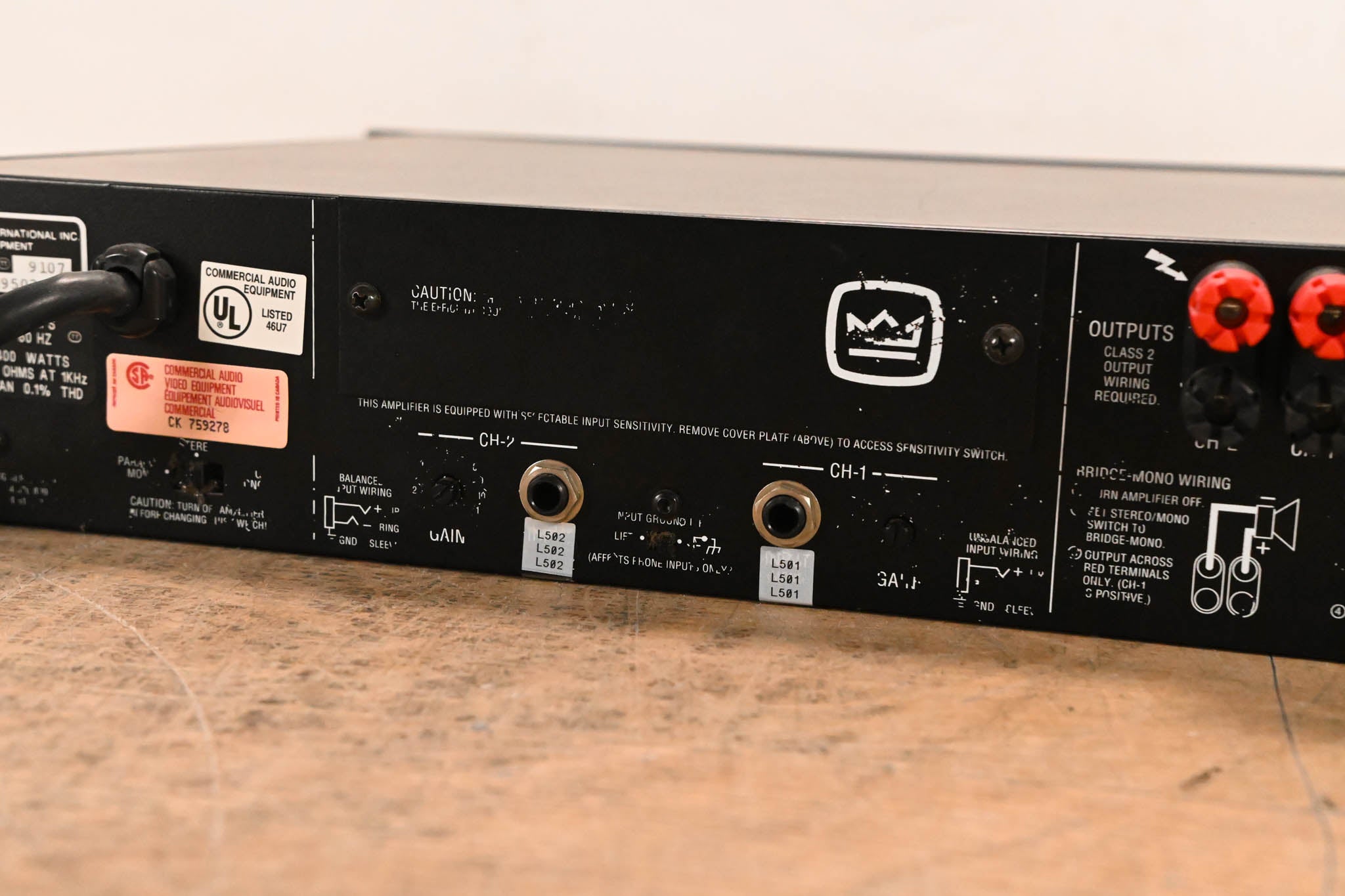 Crown 800 CSL 2-Channel Power Amplifier