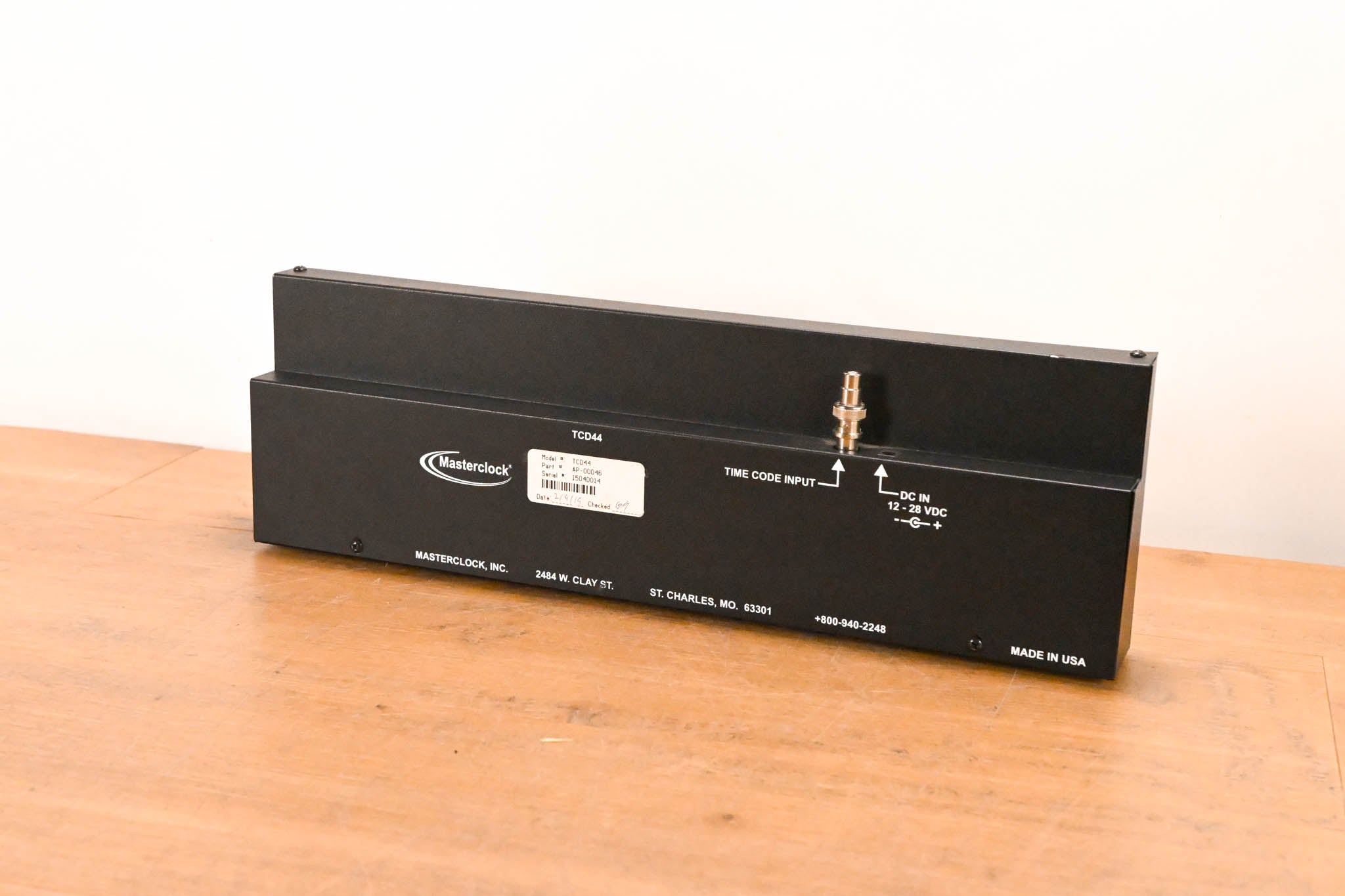 Masterclock TCD44 Time Code Display Studio Clock (NO POWER SUPPLY)