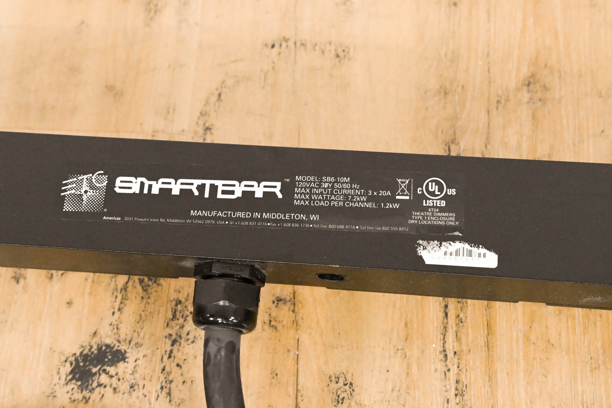 ETC SB6-10M 6 x 10A (1200W) SmartBar with Stage Pin Connectors