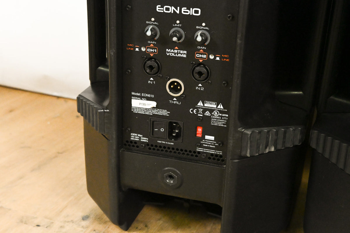 JBL EON610 10" Two-Way Powered Speaker (PAIR)