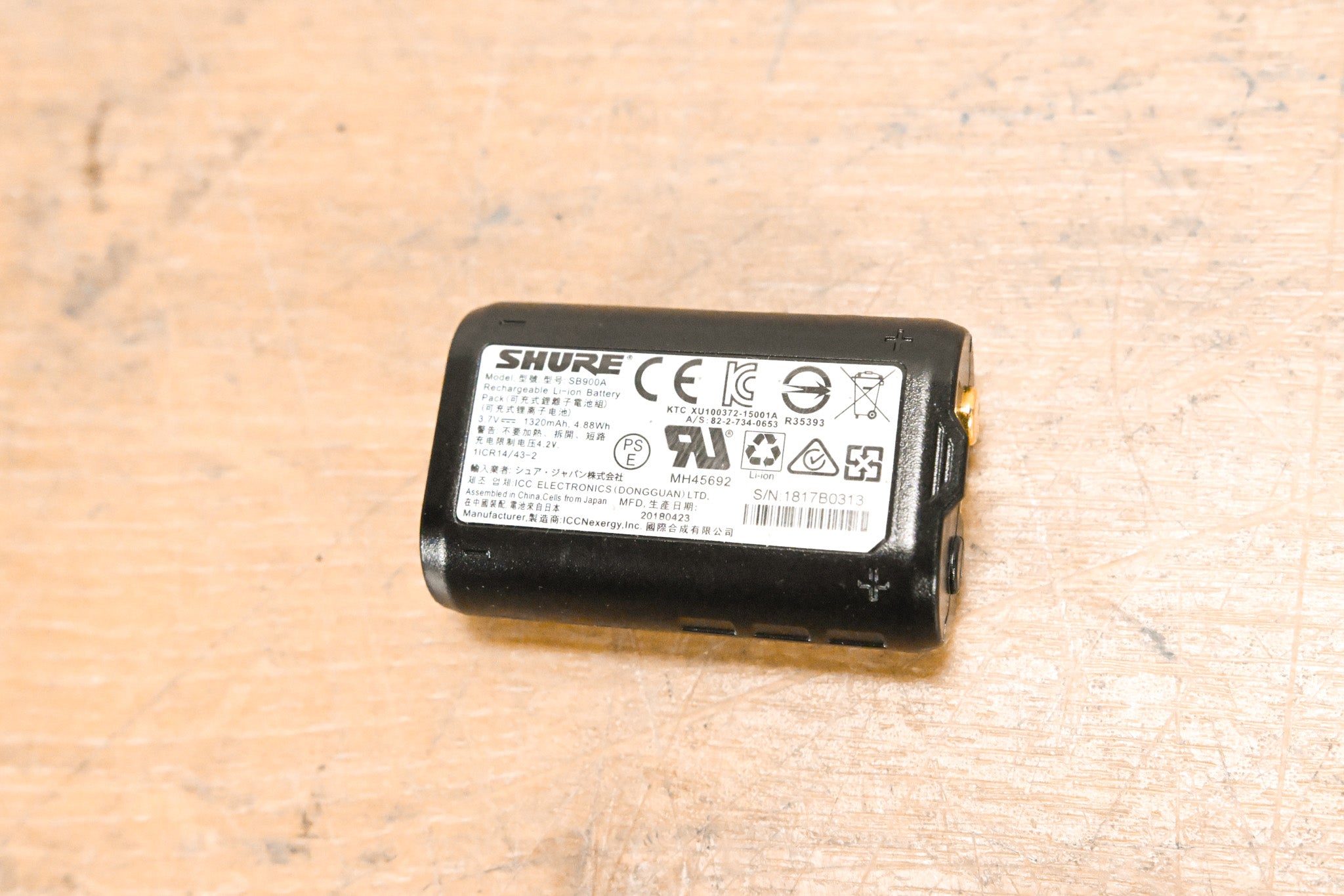 Shure SB900A Lithium-Ion Rechargeable Battery CG011J3