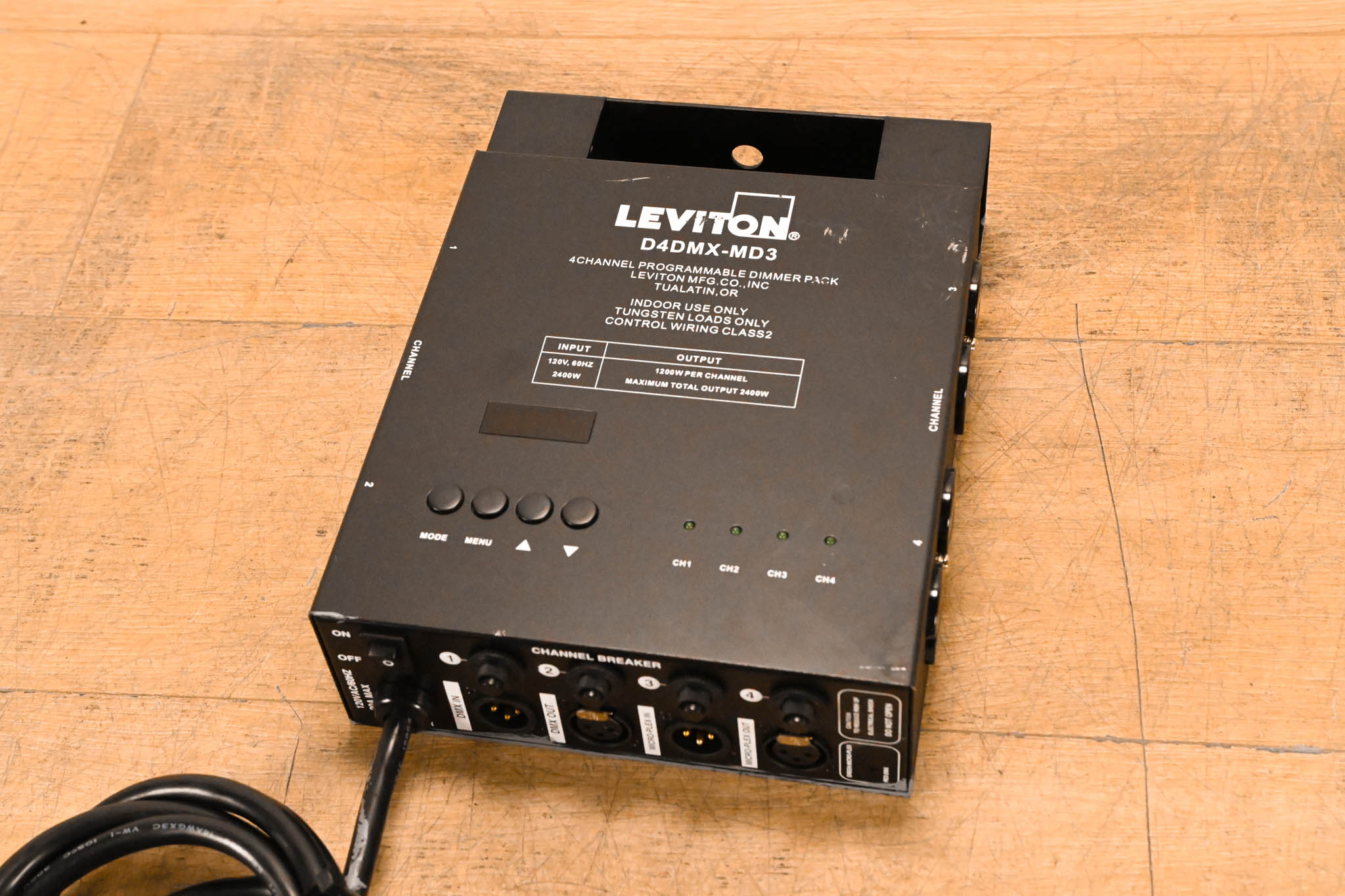 Leviton D4DMX-MD3 4-Channel Programmable Dimmer Pack
