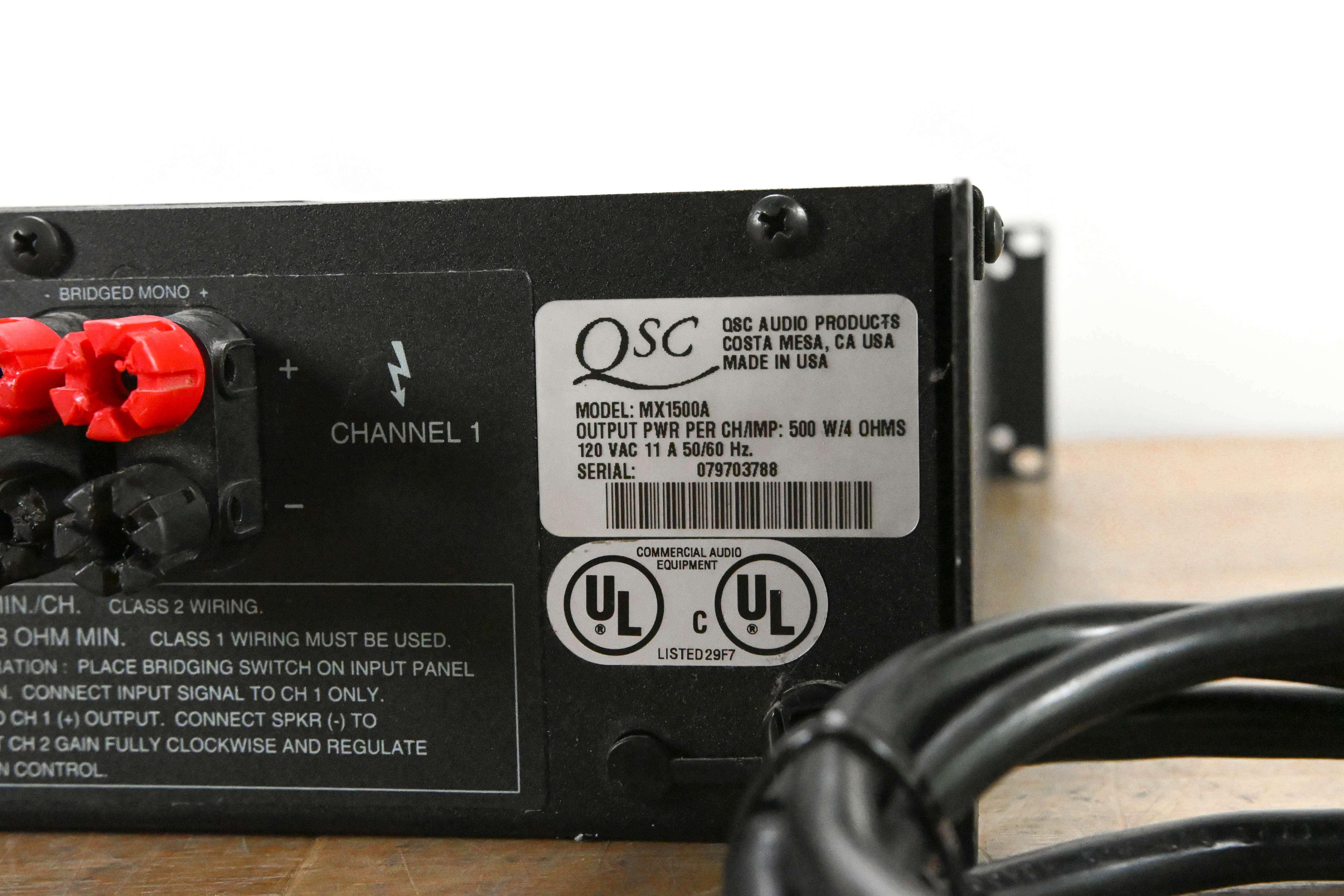 QSC MX 1500a 2-Channel Power Amplifier