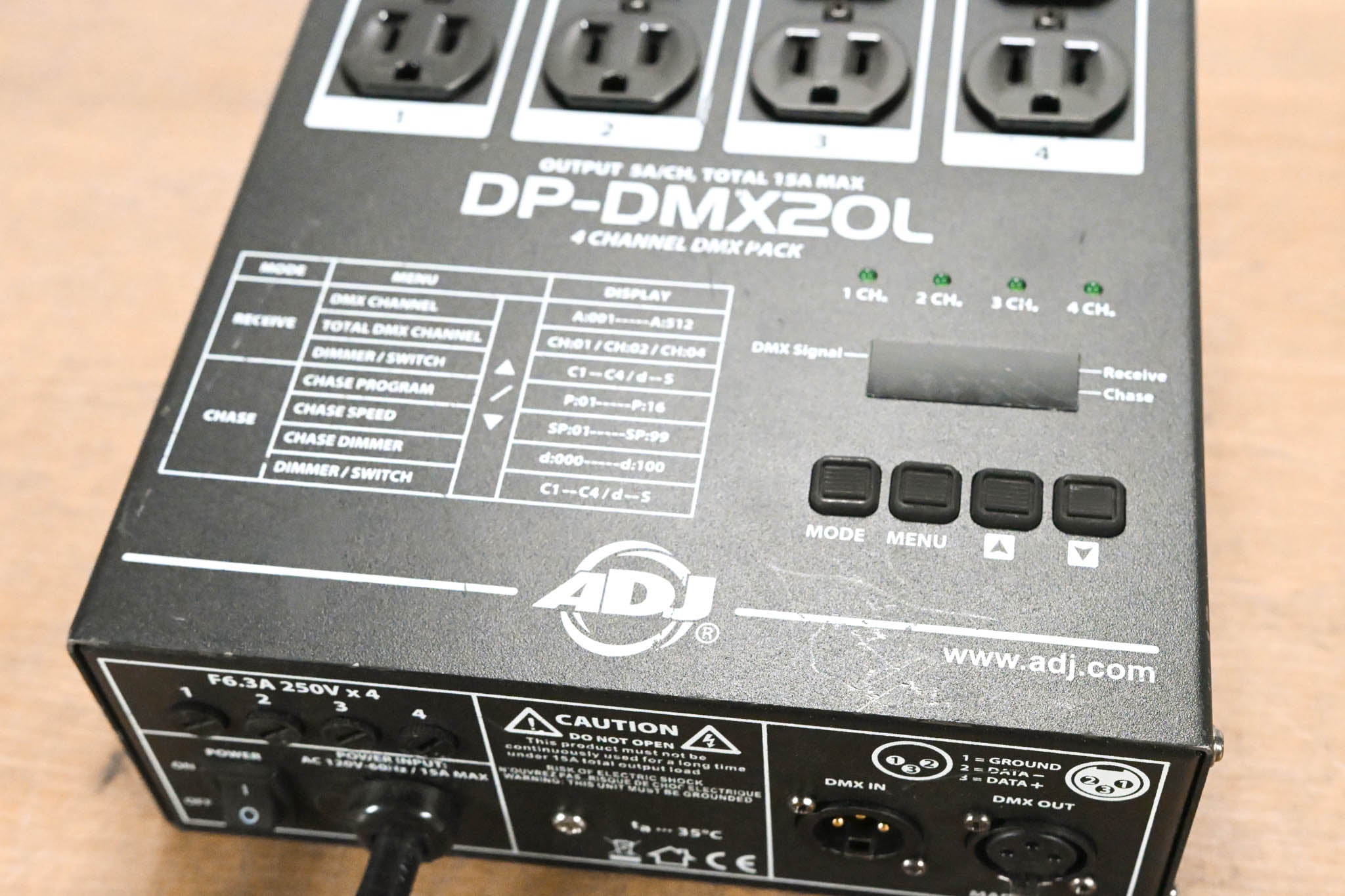 American DJ DP-DMX20L Four-Channel DMX Dimmer Pack