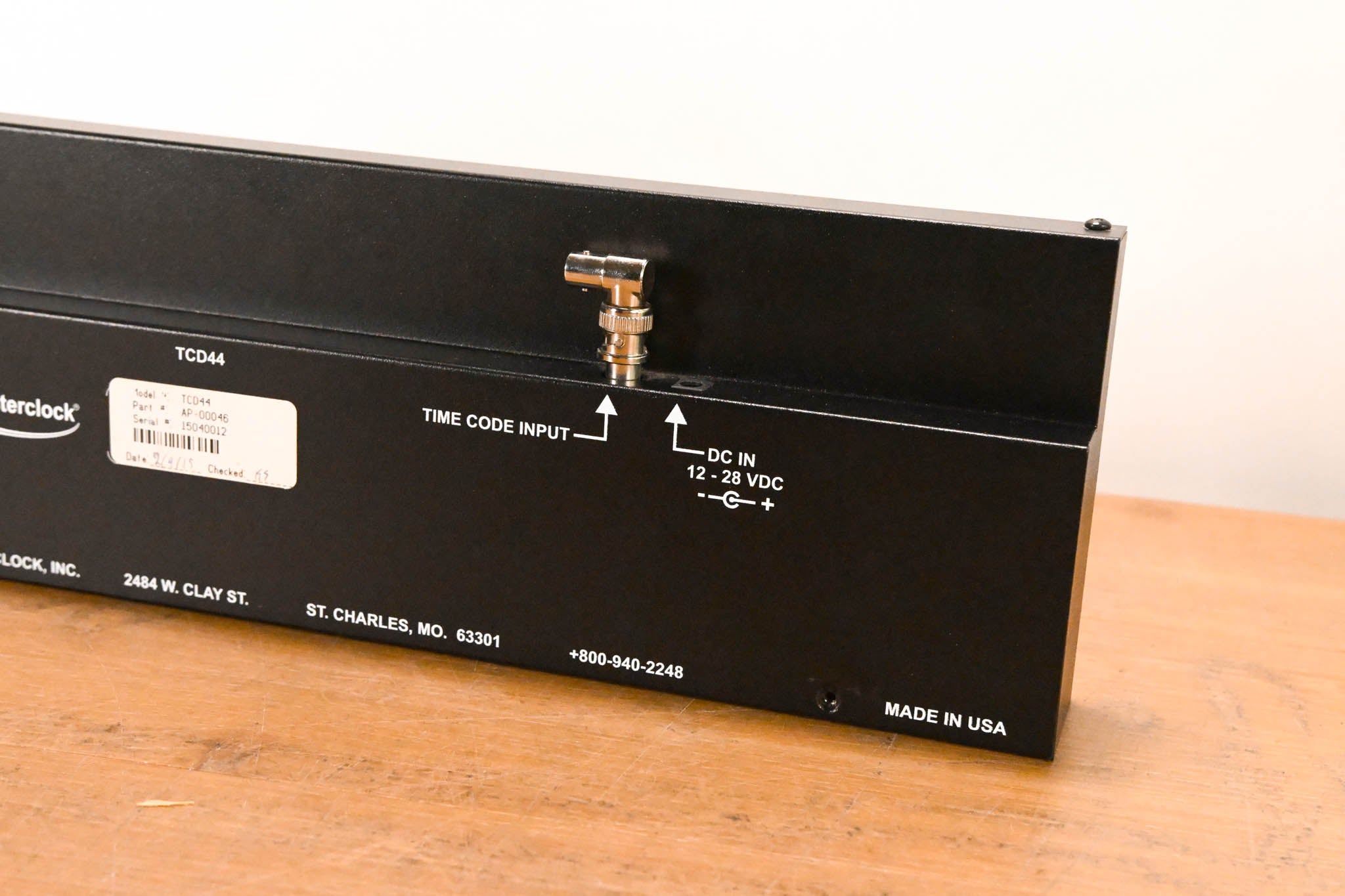 Masterclock TCD44 Time Code Display Studio Clock (NO POWER SUPPLY)