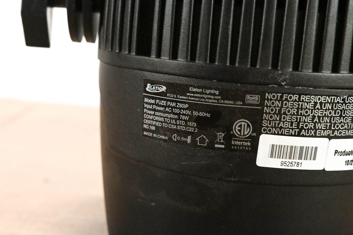 Elation FUZE PAR Z60 IP 60W RGBW LED Par with Zoom (NO POWER CABLE)
