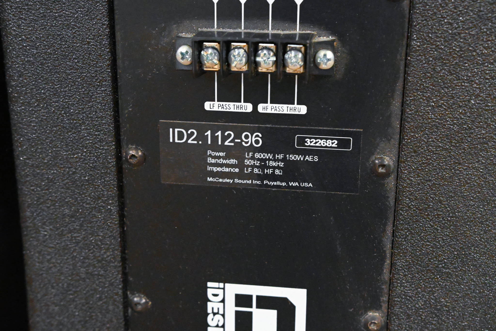 McCauley ID2.112-96 2-Way Full Range Passive Loudspeaker (PAIR)