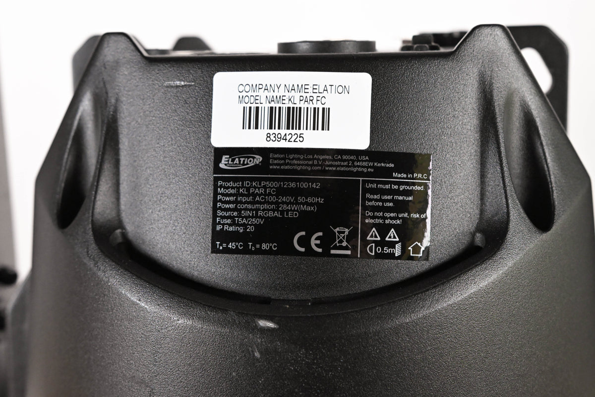Elation KL PAR FC 280W RGBMA LED Par Wash Light - Black (NO POWER CABLE)