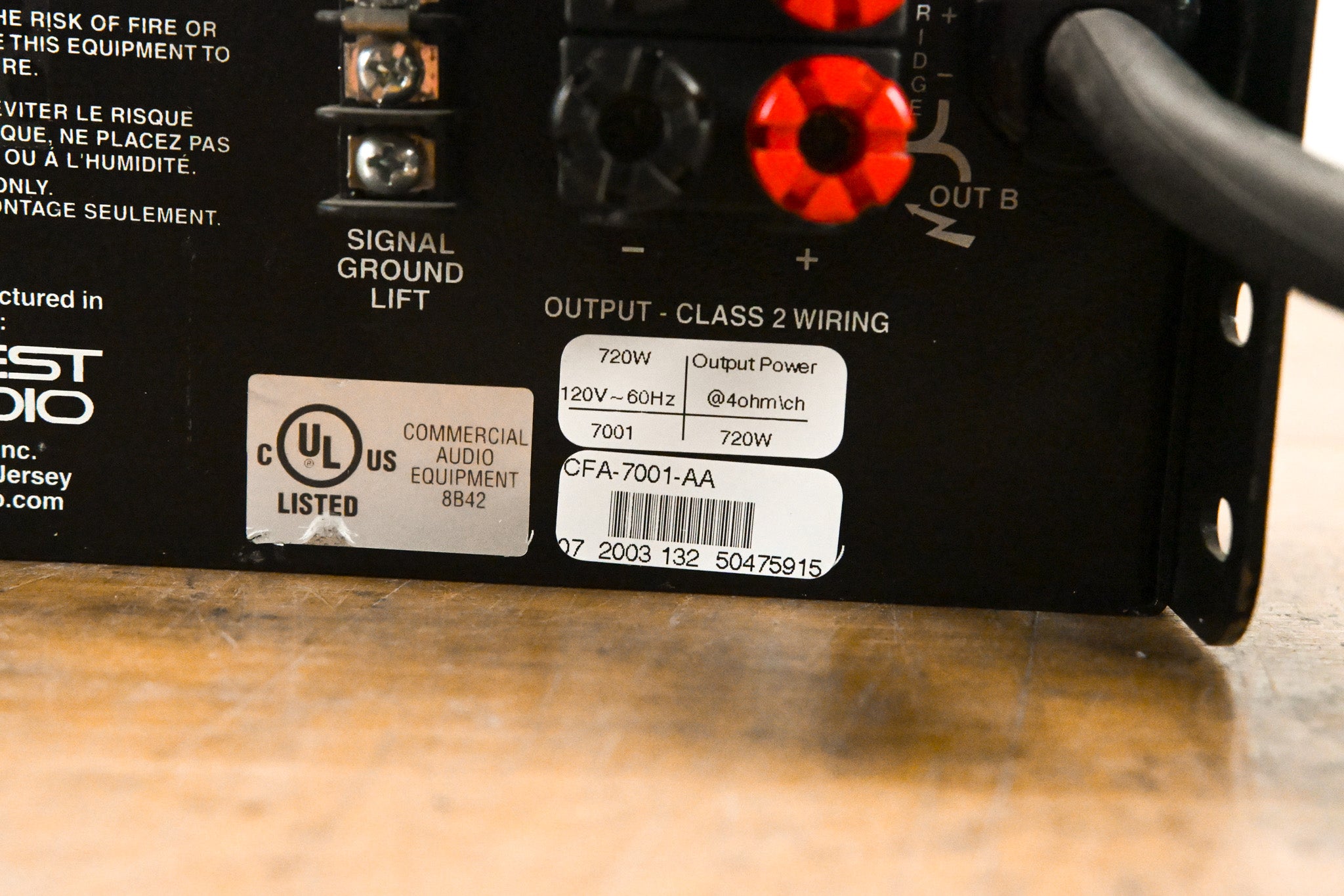 Crest Audio 7001 2-Channel Power Amplifier