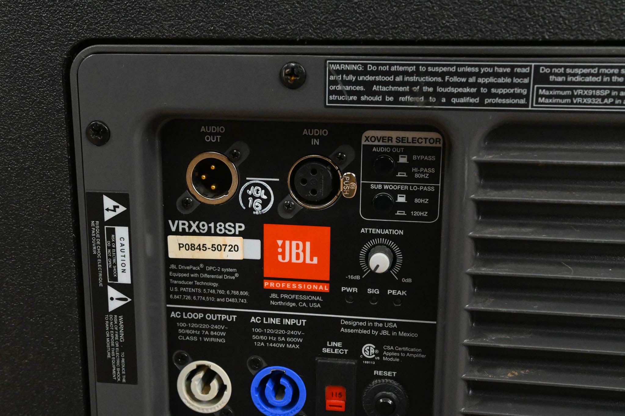 JBL VRX918SP 18-inch Powered Flyable Subwoofer