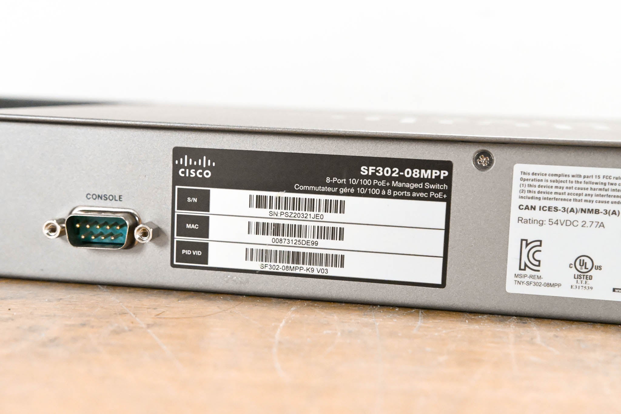 Cisco SF302-08MPP 8-Port 10/100 PoE+ Managed Switch (NO POWER SUPPLY)