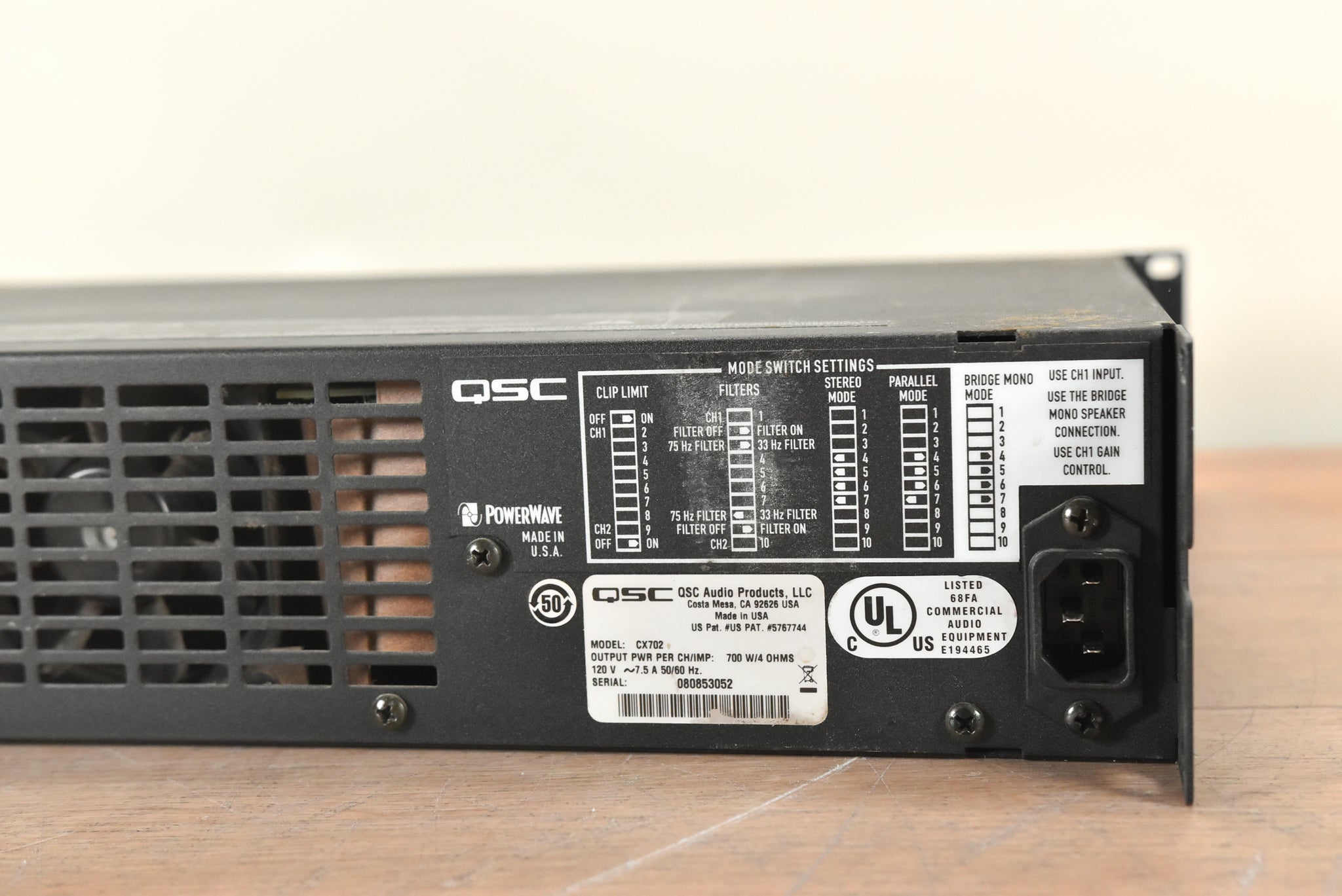 QSC CX702 2-Channel 700W Power Amplifier